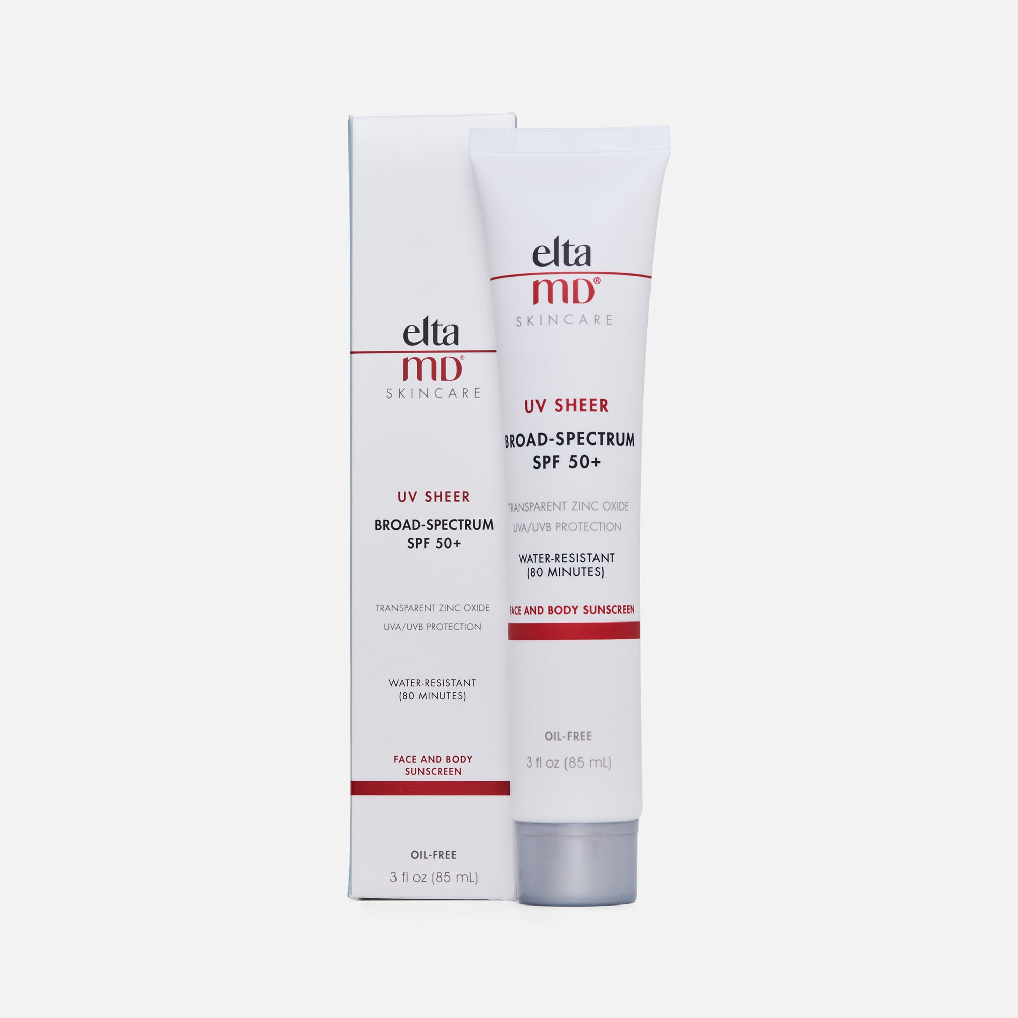 EltaMD UV Sheer Broad-Spectrum Zinc Oxide Face & Body Sunscreen, SPF 50+, 3 fl oz.