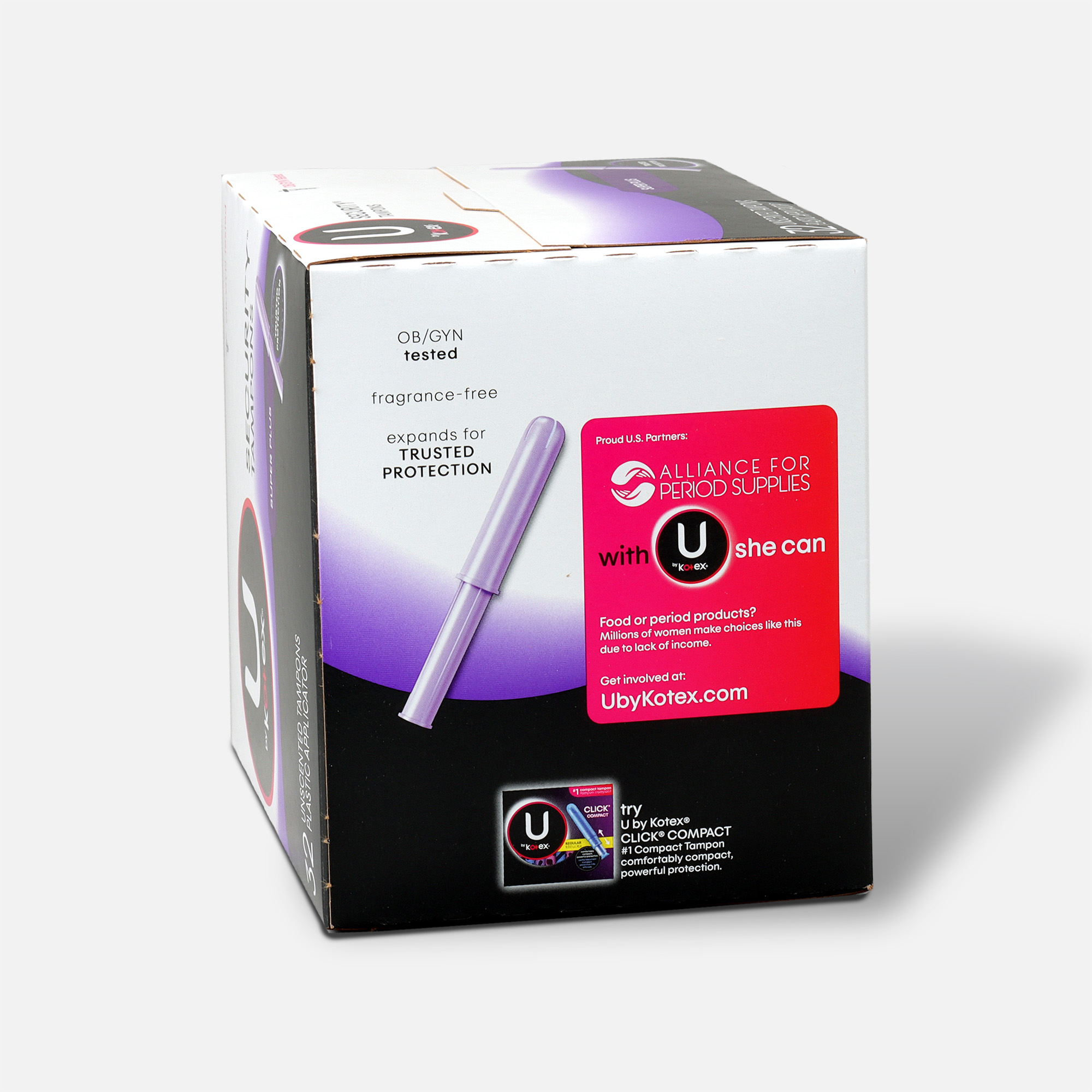 U By Kotex Security Tampons Super Plus Absorbency Unscented 32 Count