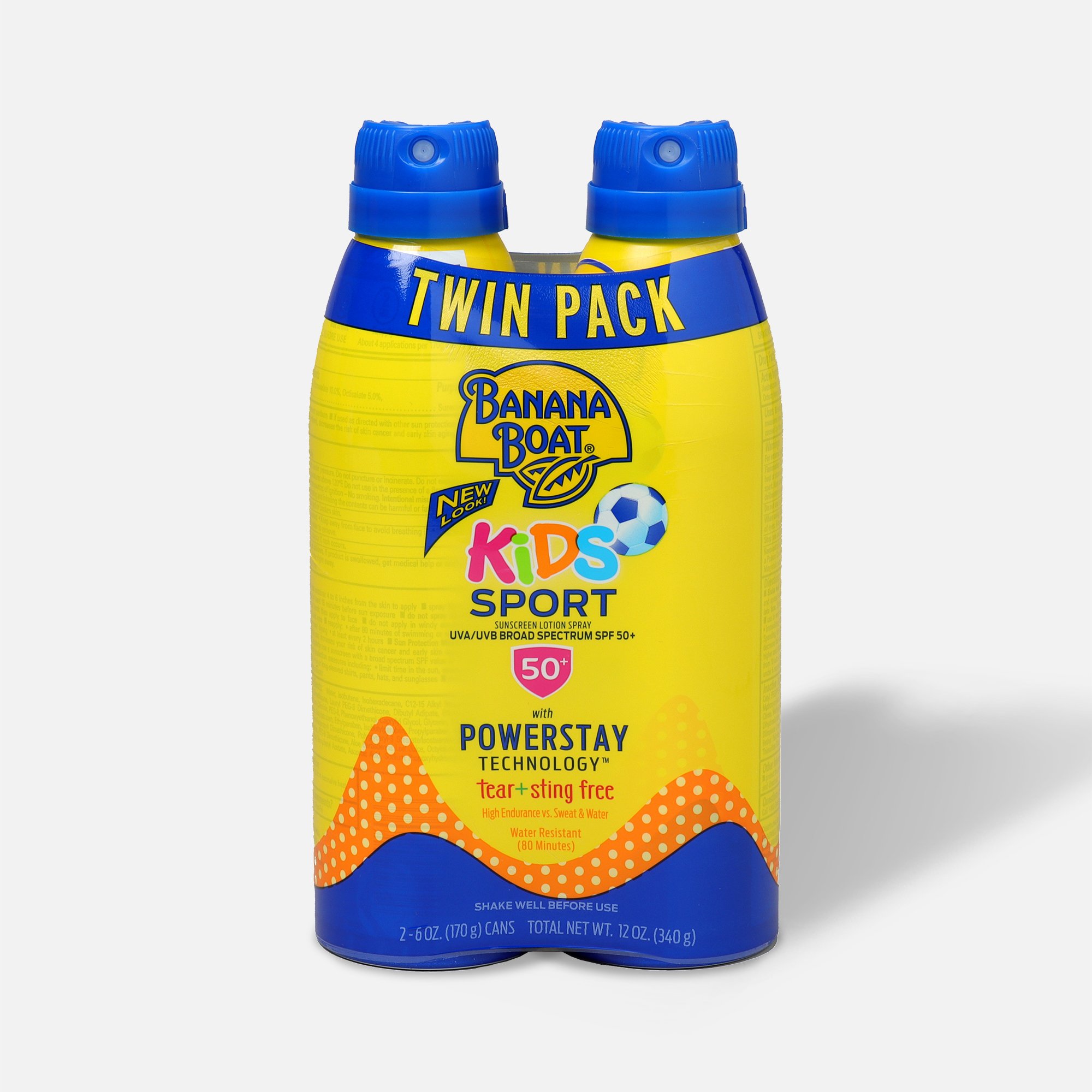 Banana Boat Kids Sport Sunscreen Spray SPF 50+ Twin Pack