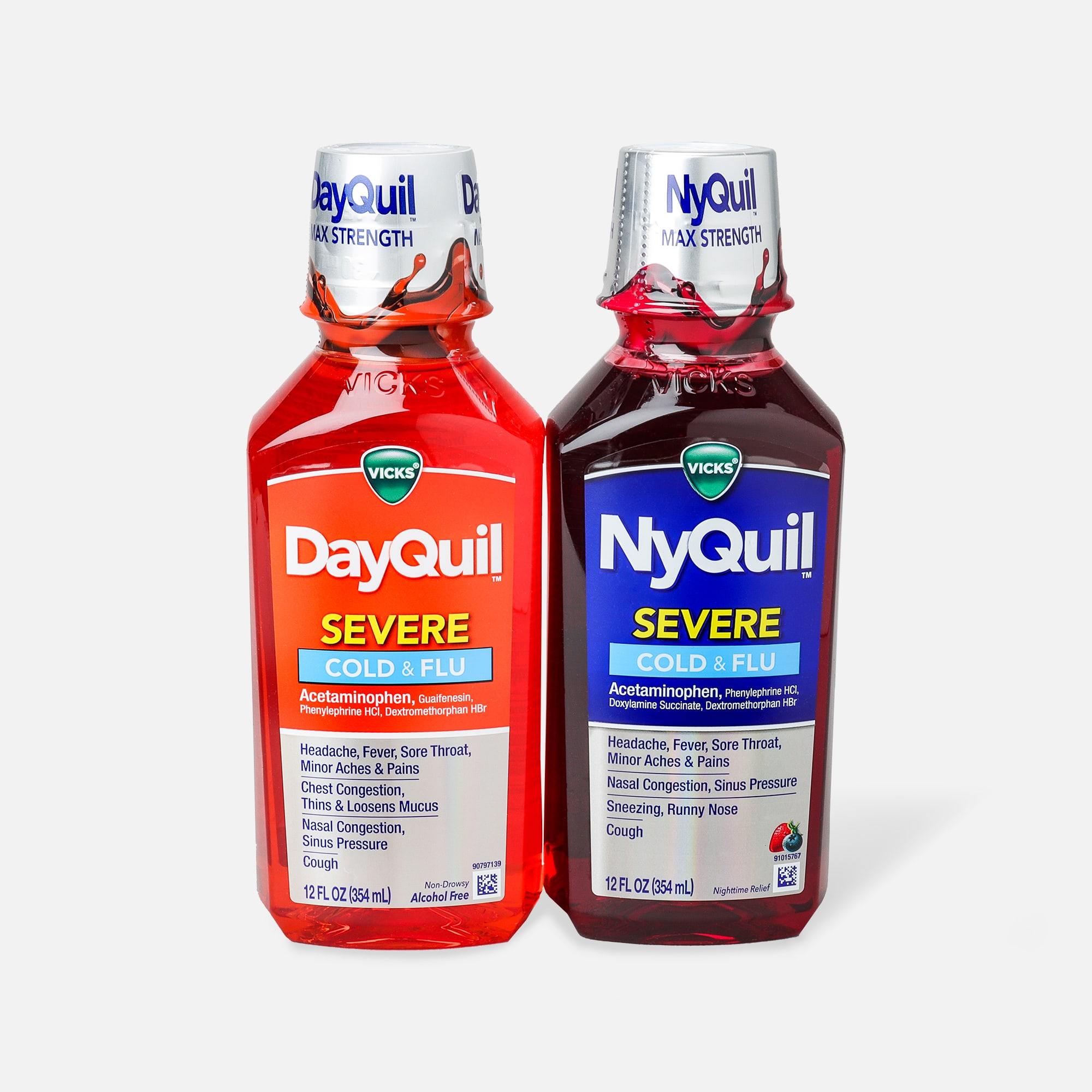 Vicks DayQuil/NyQuil Severe Cold and Flu, Combo Pack, 12 oz