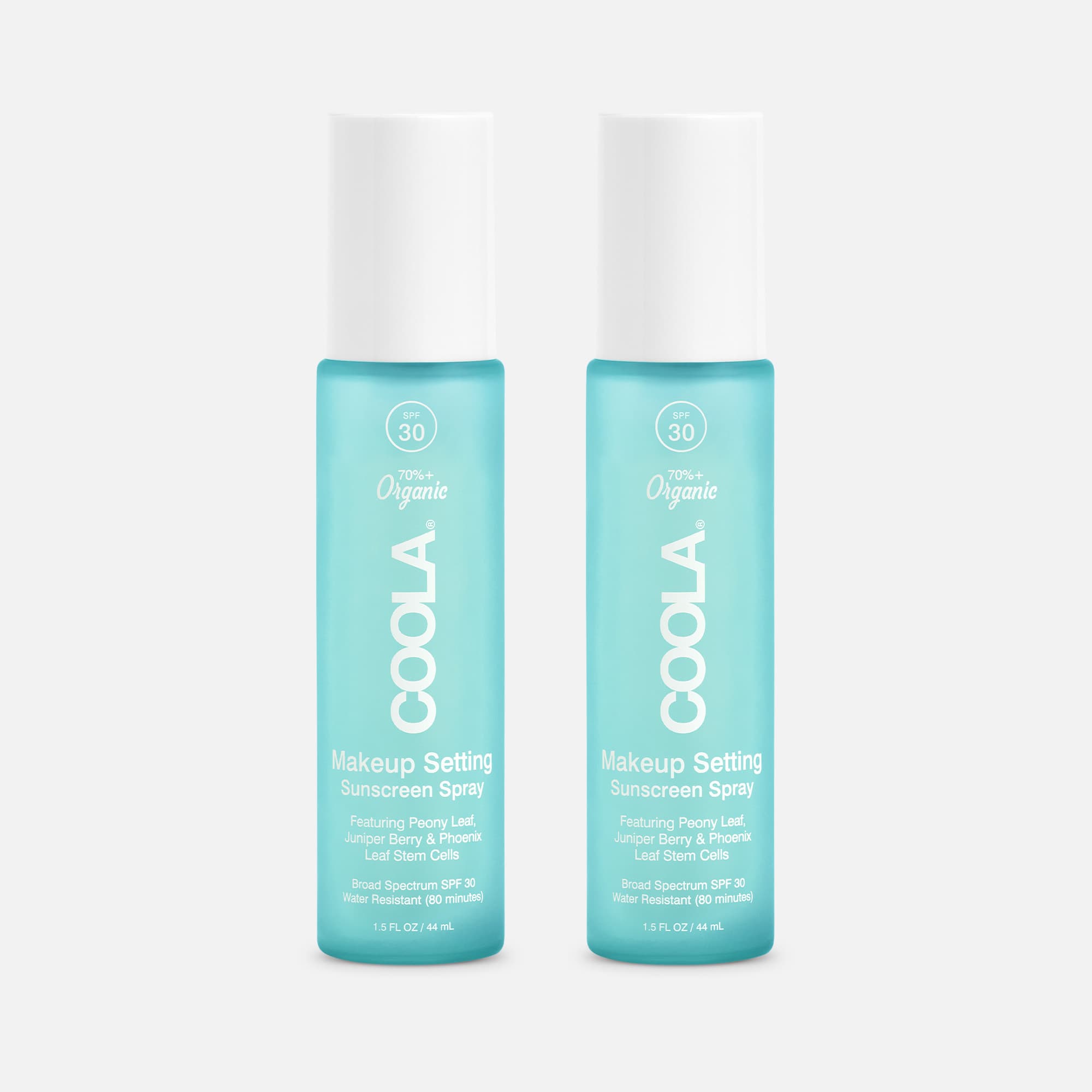 COOLA Classic Sunscreen + Setting Spray, SPF 30, Green Tea/Aloe (2-Pack)