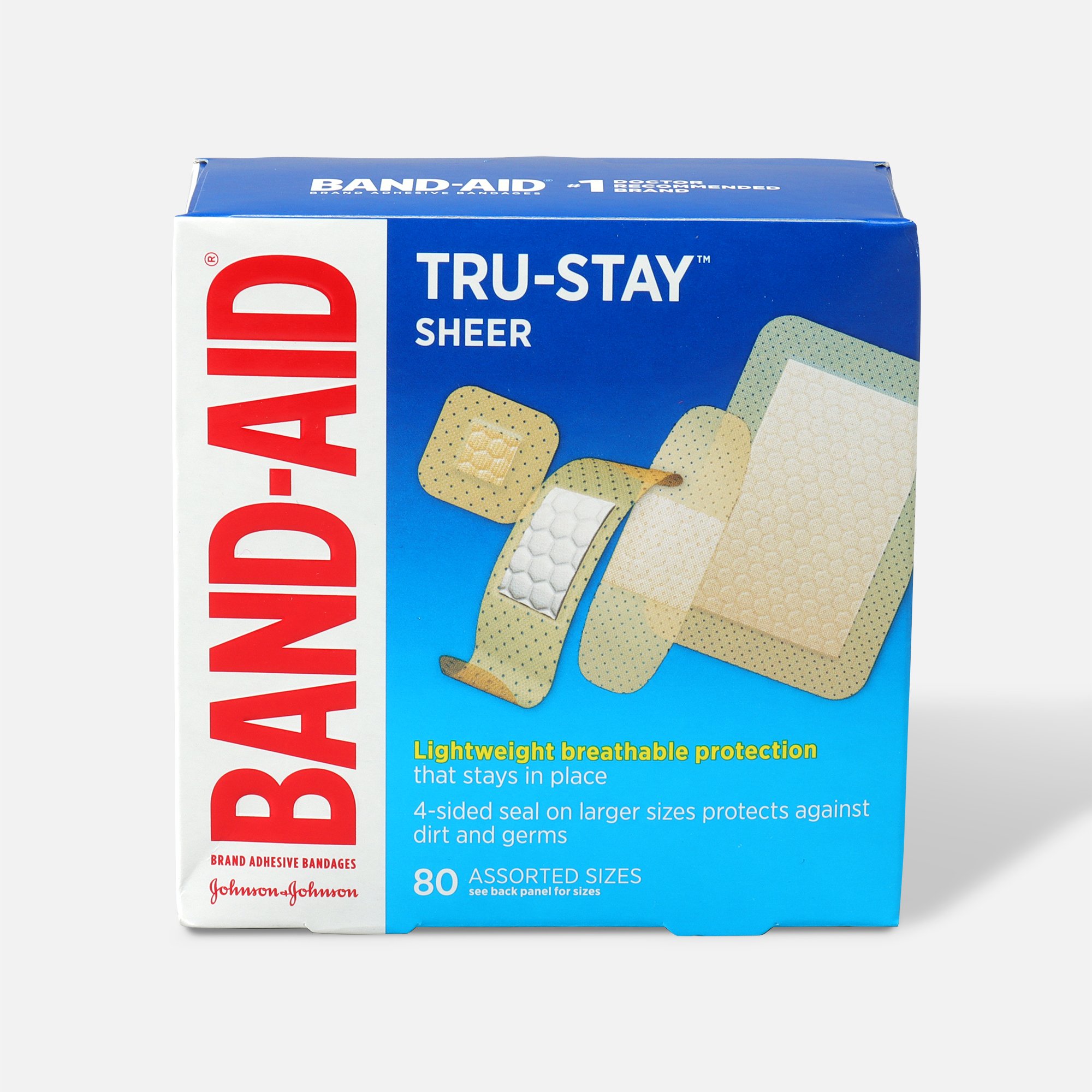 FSA Eligible  Band-Aid Sheer Adhesive Bandages, Assorted, 80 ct.