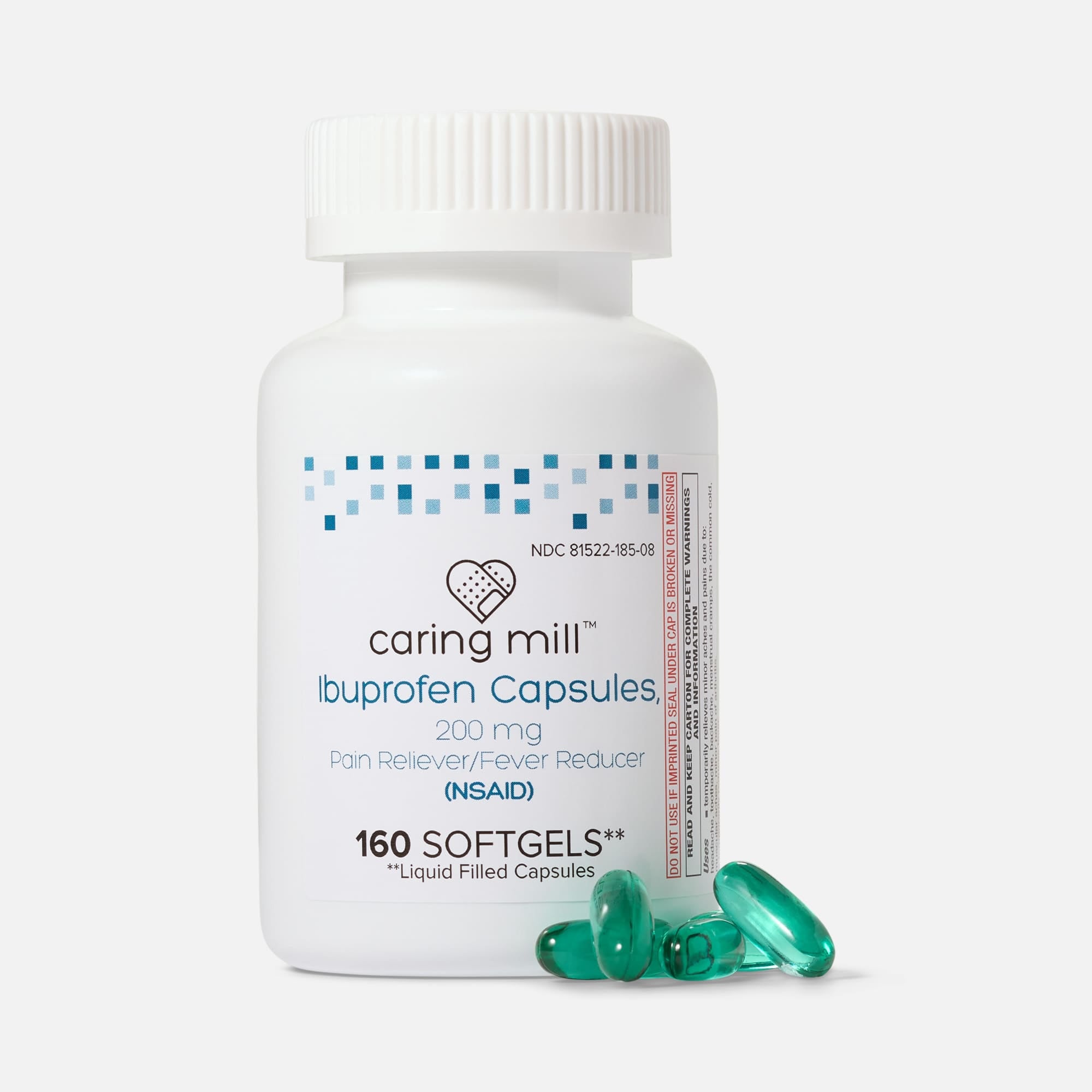 Caring Mill™ Ibuprofen Liquid Gels Pain Reliever/ Fever Reducer (NSAID), 80 ct.