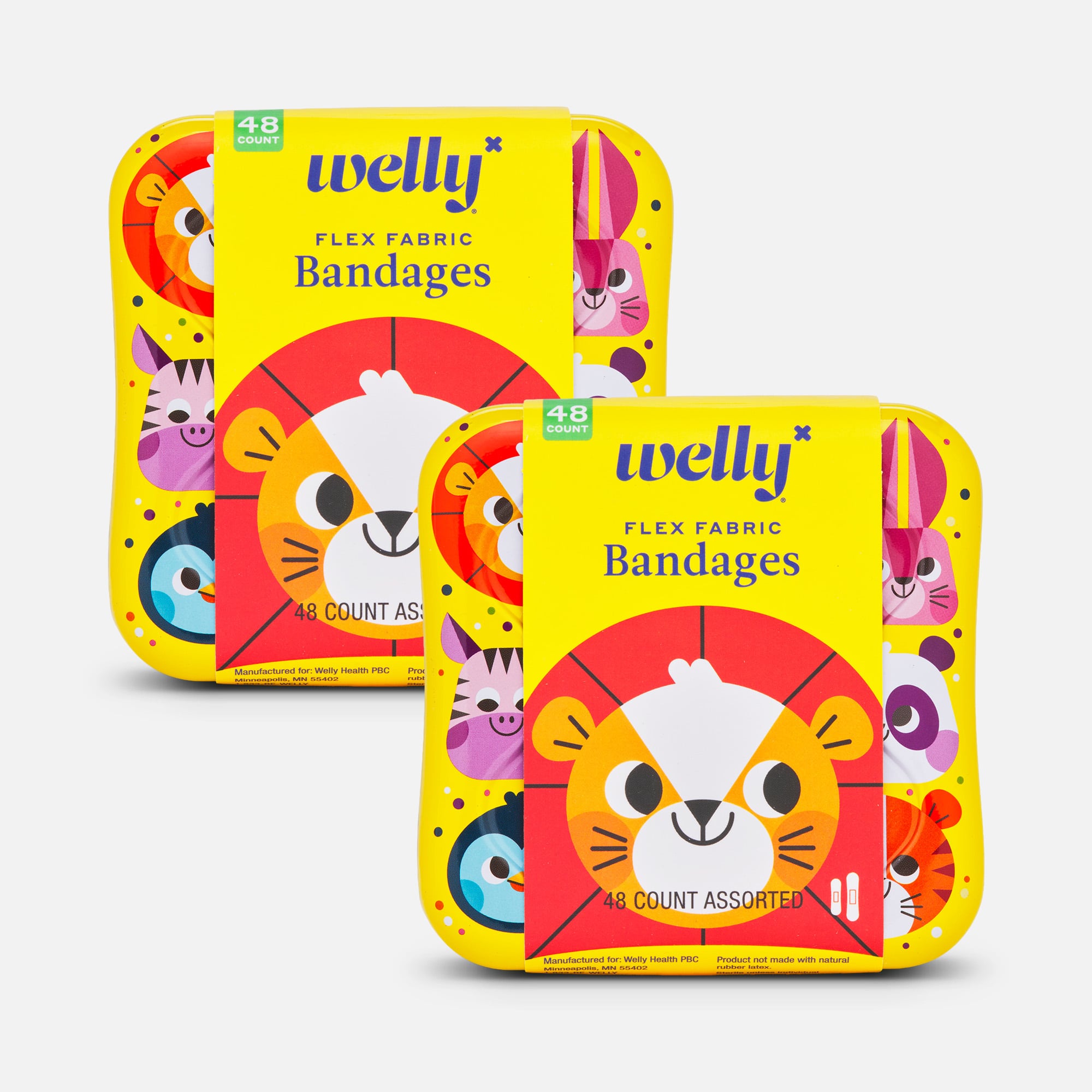 Welly Flex Fabric Bandages, Zoo Animals, 48 ct. (2-Pack)