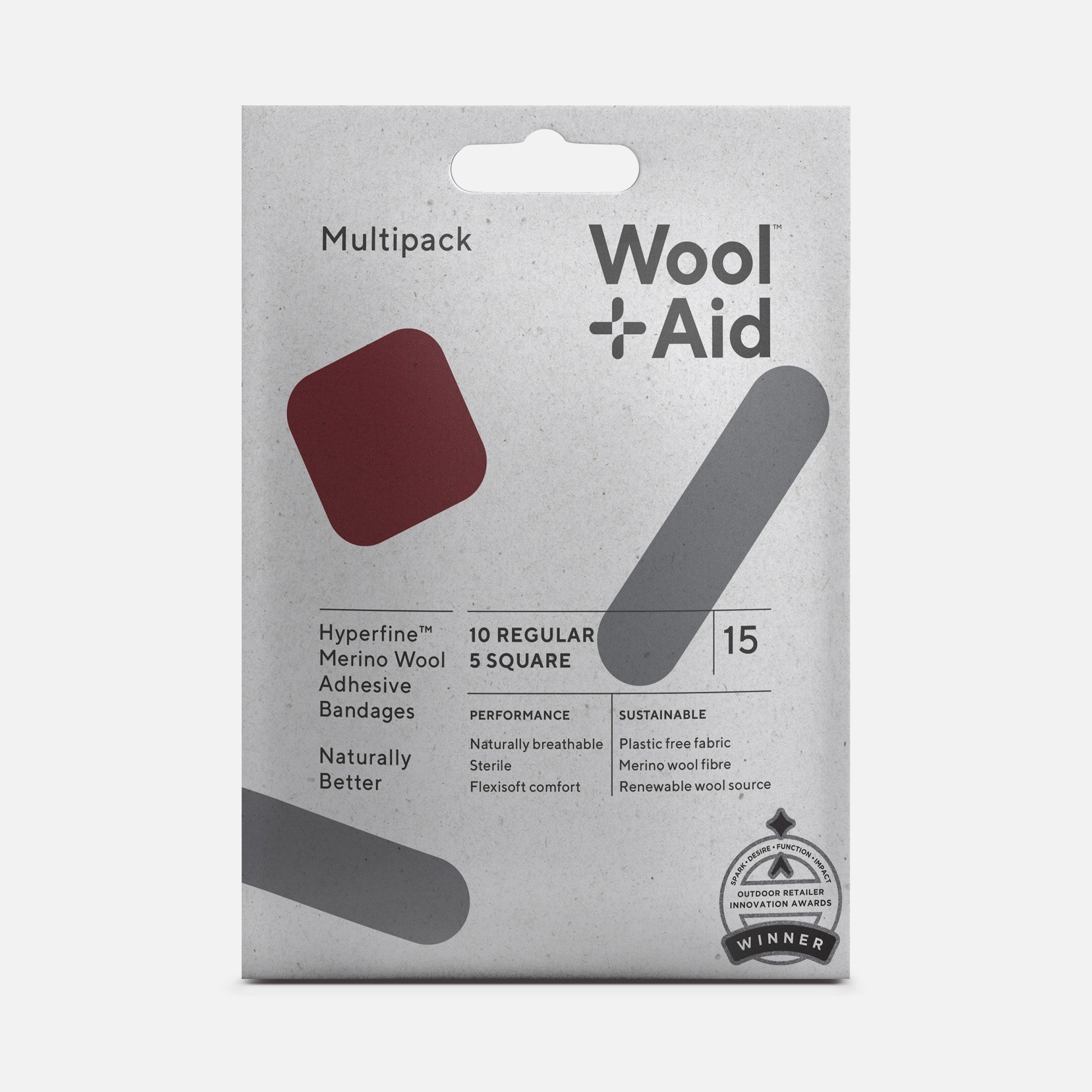 WoolAid Merino Wool Adhesive Bandages, Multipack, 15 ct.
