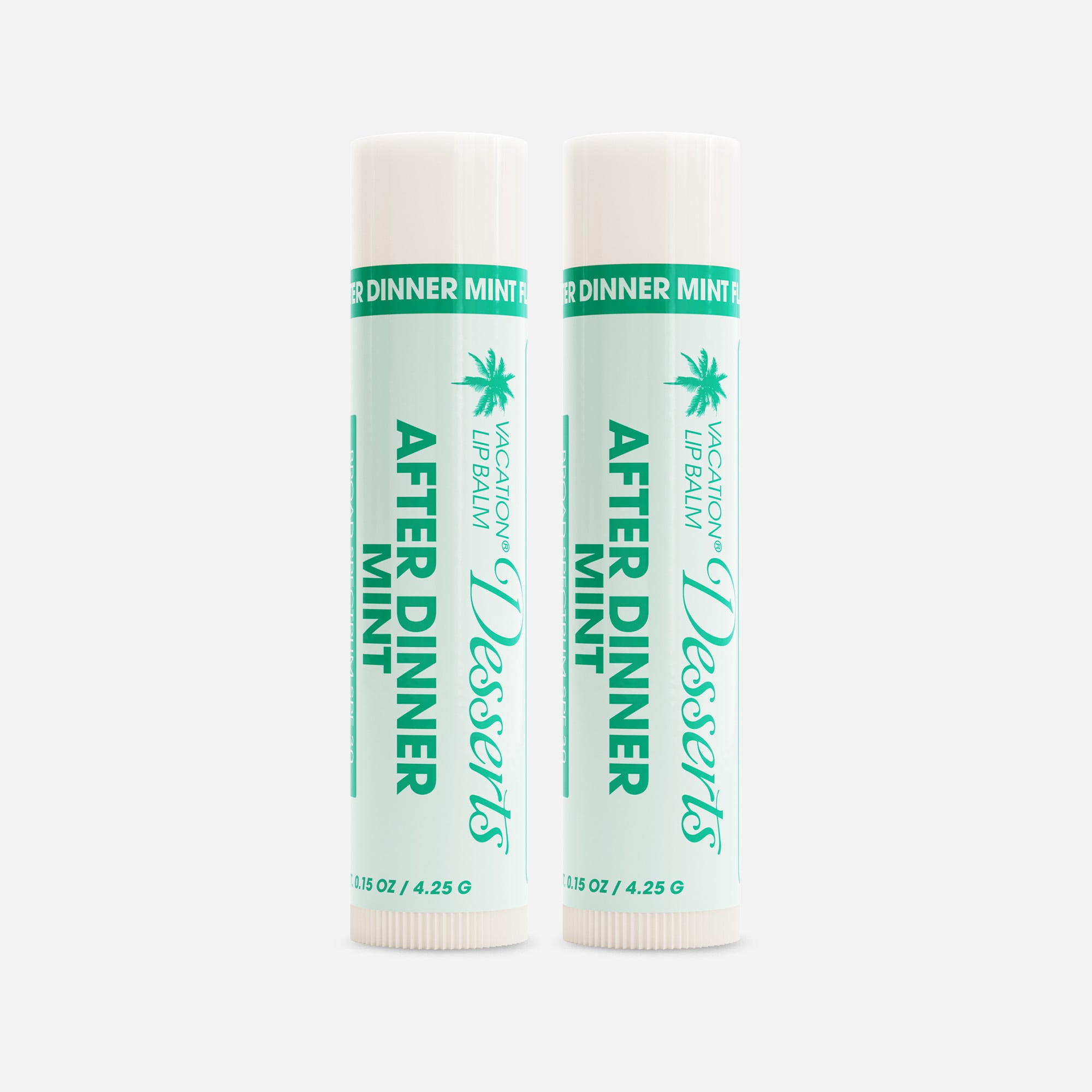 Vacation After Dinner Mint Lip Balm Sunscreen, SPF 30, 0.15 oz. (2-Pack)