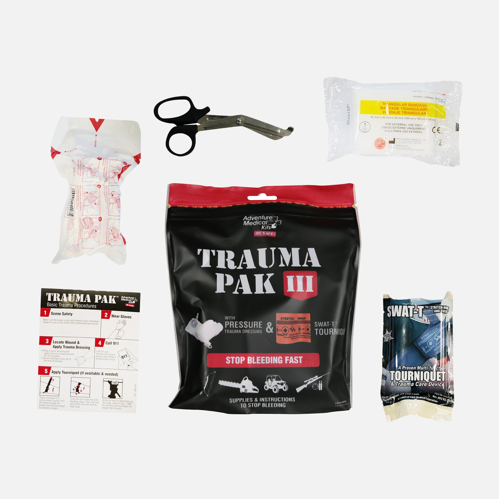 Adventure Medical Kits Trauma Pak III with Tourniquet, 7 pc. by