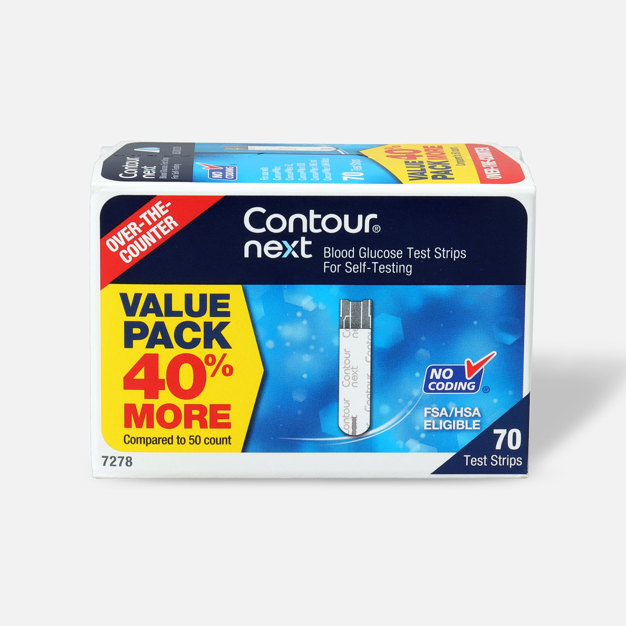 FSA Eligible Bayer Contour Next Blood Glucose Test Strip - 70 ct