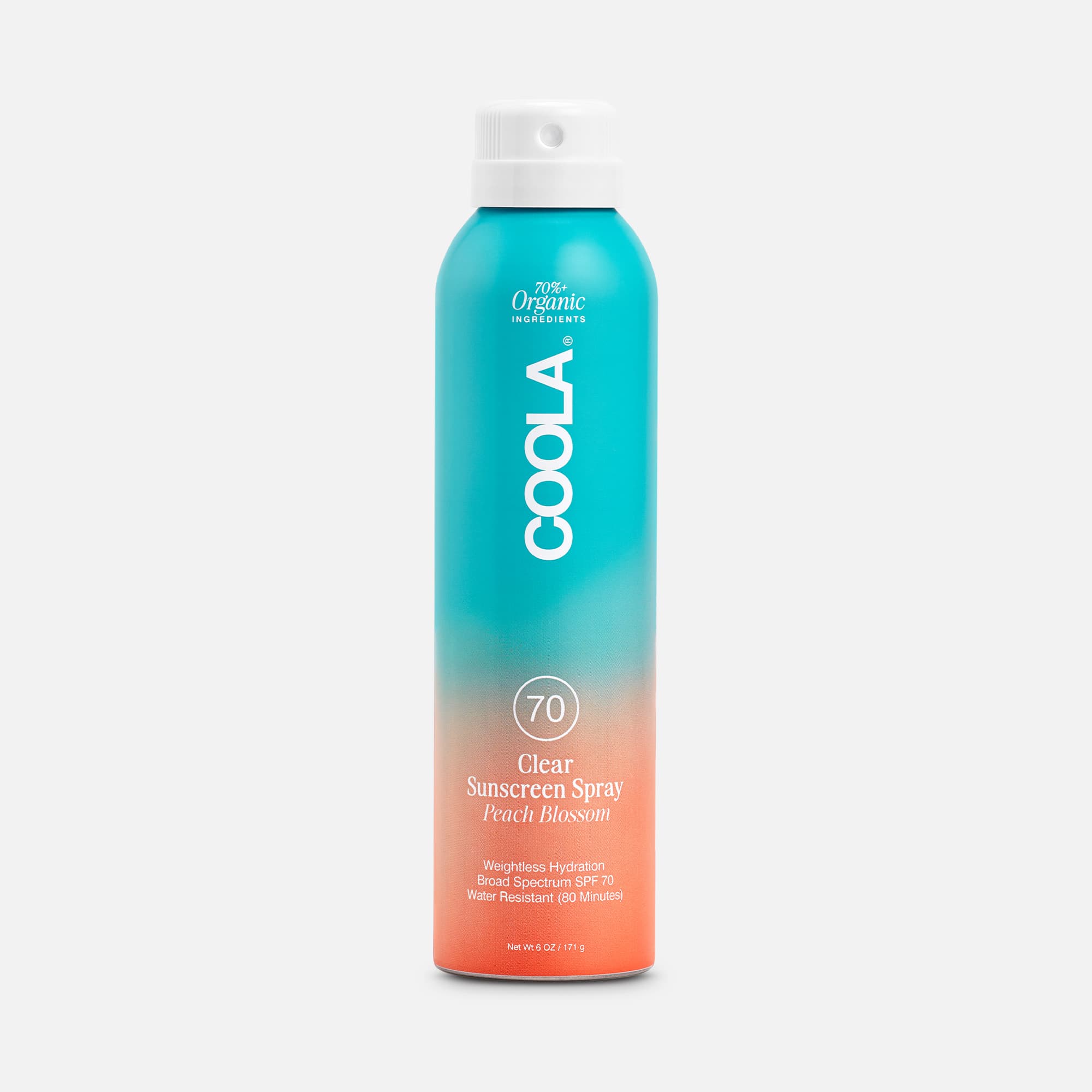 COOLA Classic Body Organic Sunscreen Spray SPF 70 Peach Blossom, 6 oz.