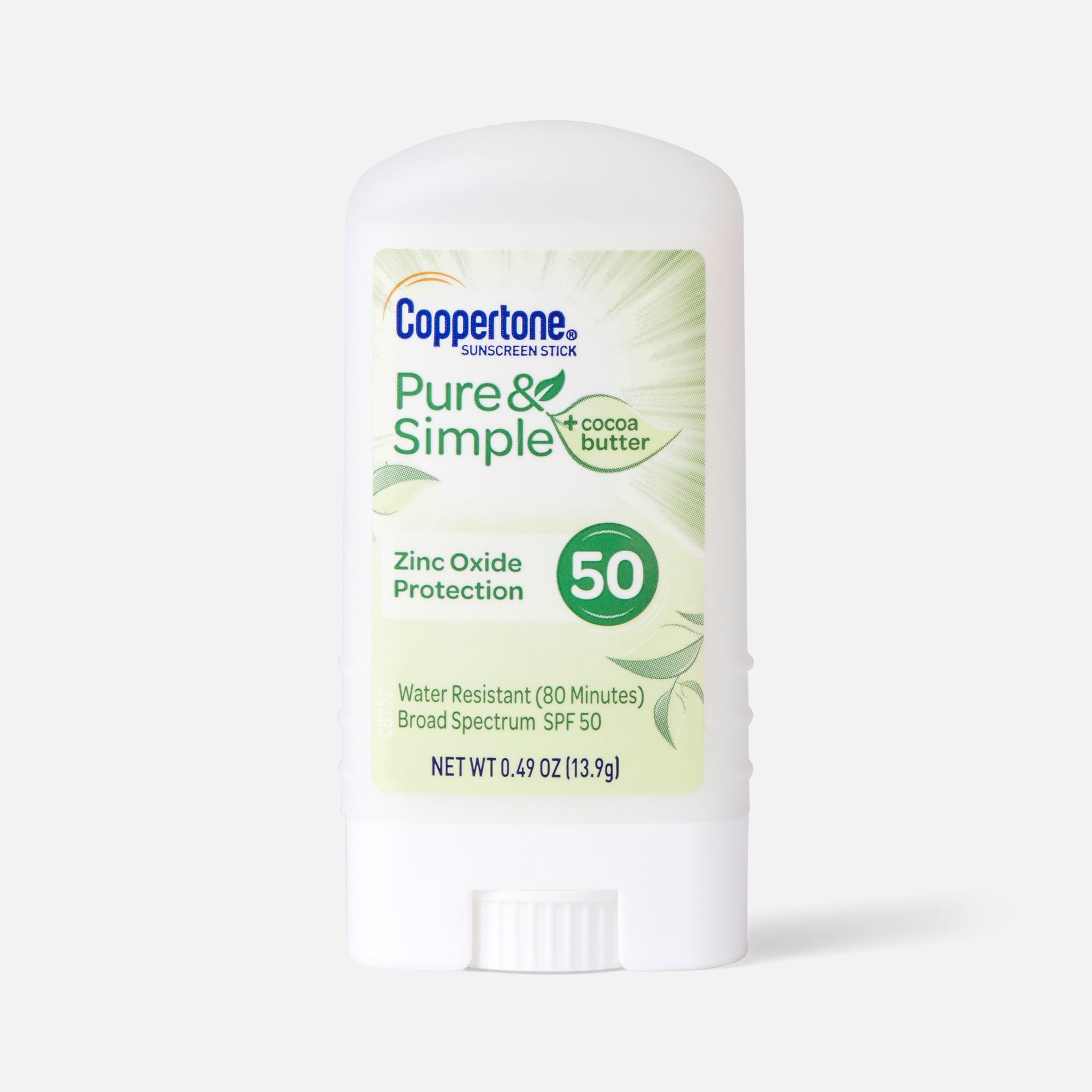 Coppertone Pure & Simple Sunscreen Stick, SPF 50, 0.49 oz.
