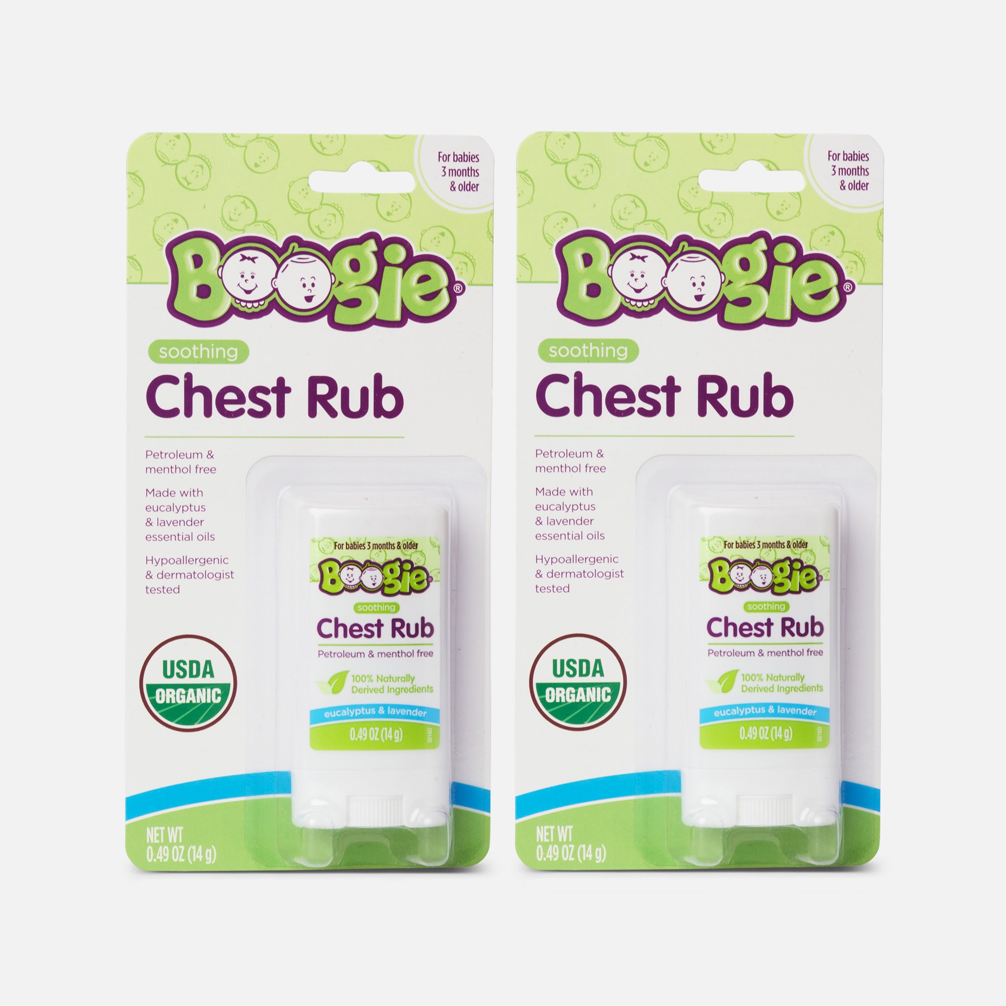 Boogie Vapor Chest Rub Stick, .49 oz. (2-Pack)