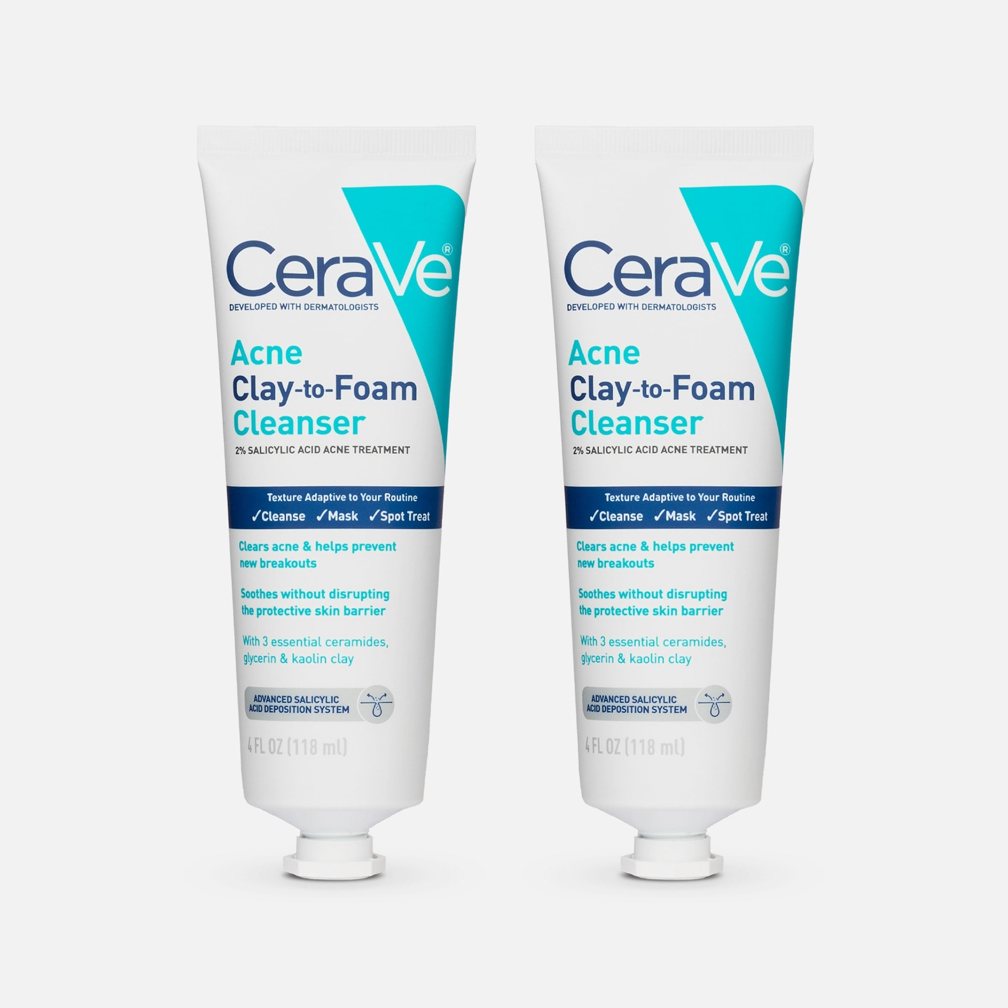 CeraVe® Acne Clay to Foam Cleanser (2-Pack)