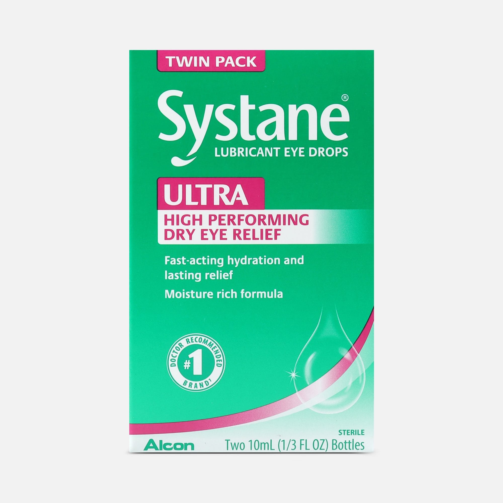Systane Ultra Lubricating Eye Drops, 10 mL, Twin Pack