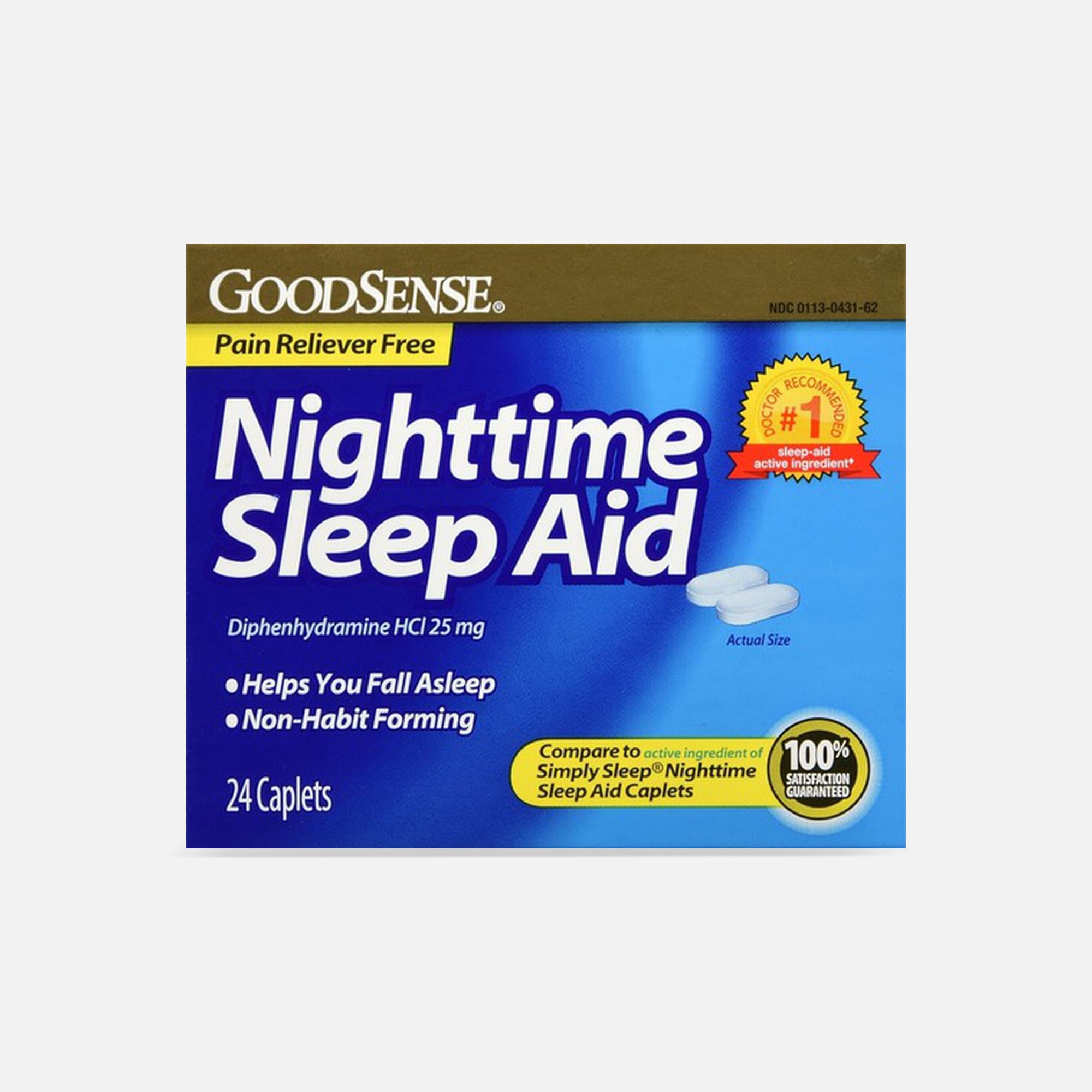 GoodSense® Night Time Sleep Aid 25 mg Caplets, 24 ct.