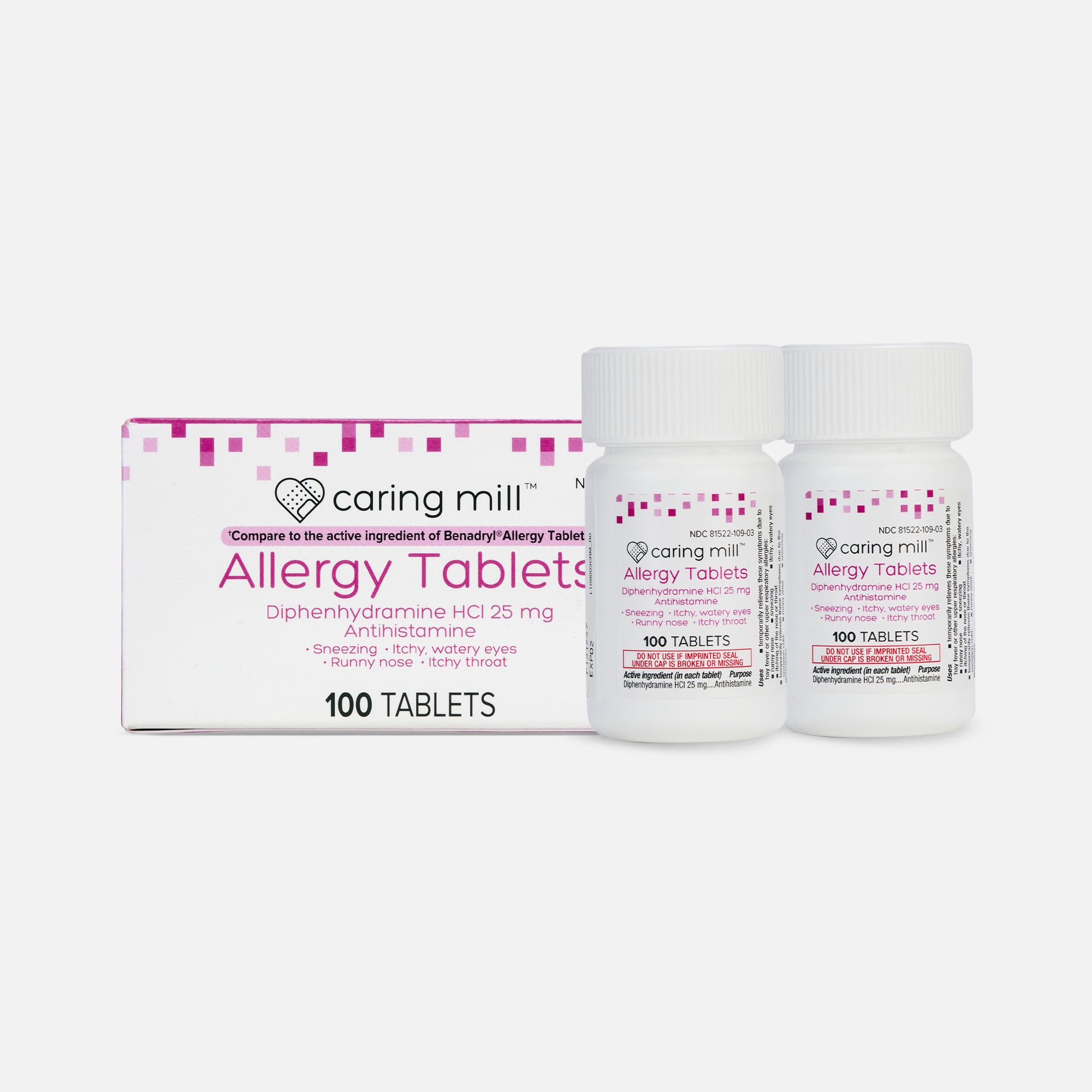 Caring Mill™ Diphedryl Allergy Relief Tablets, 100 ct. (2-Pack)
