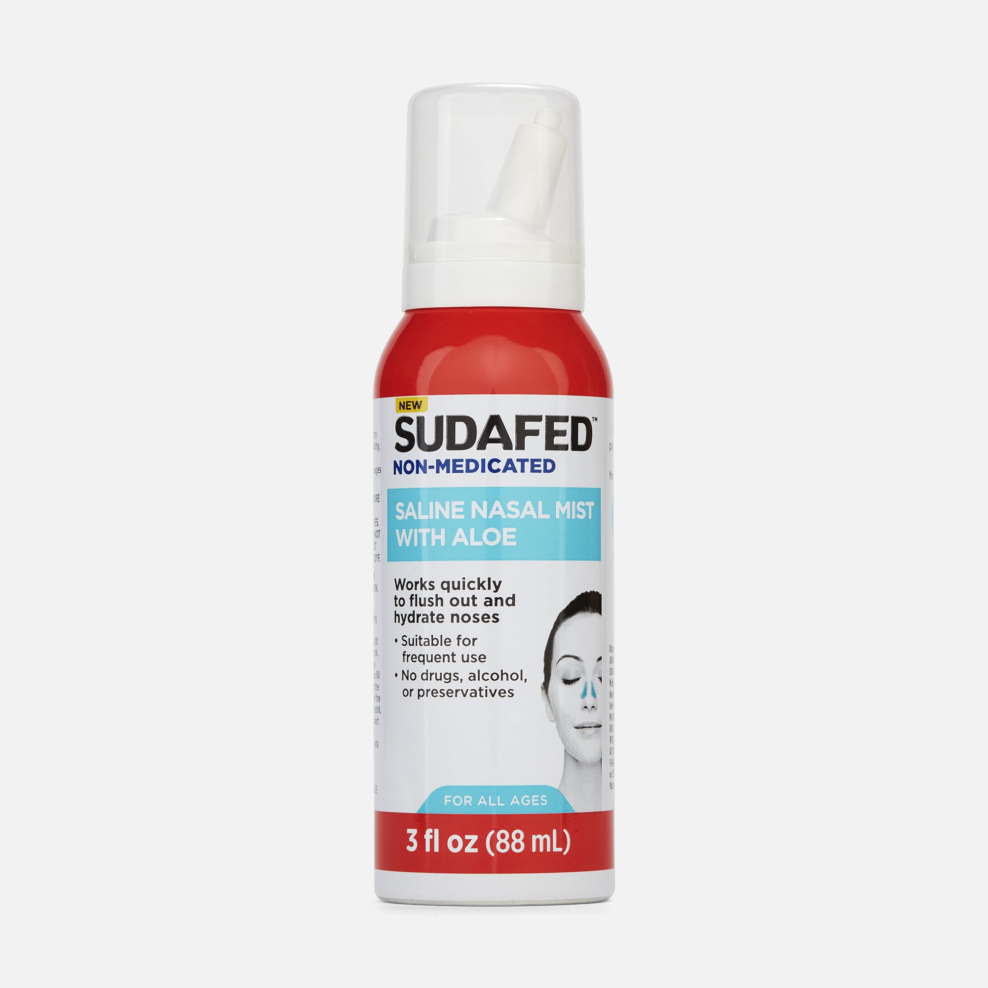 Sudafed Non-Medicated Saline Nasal Mist with Aloe, 3 fl oz.