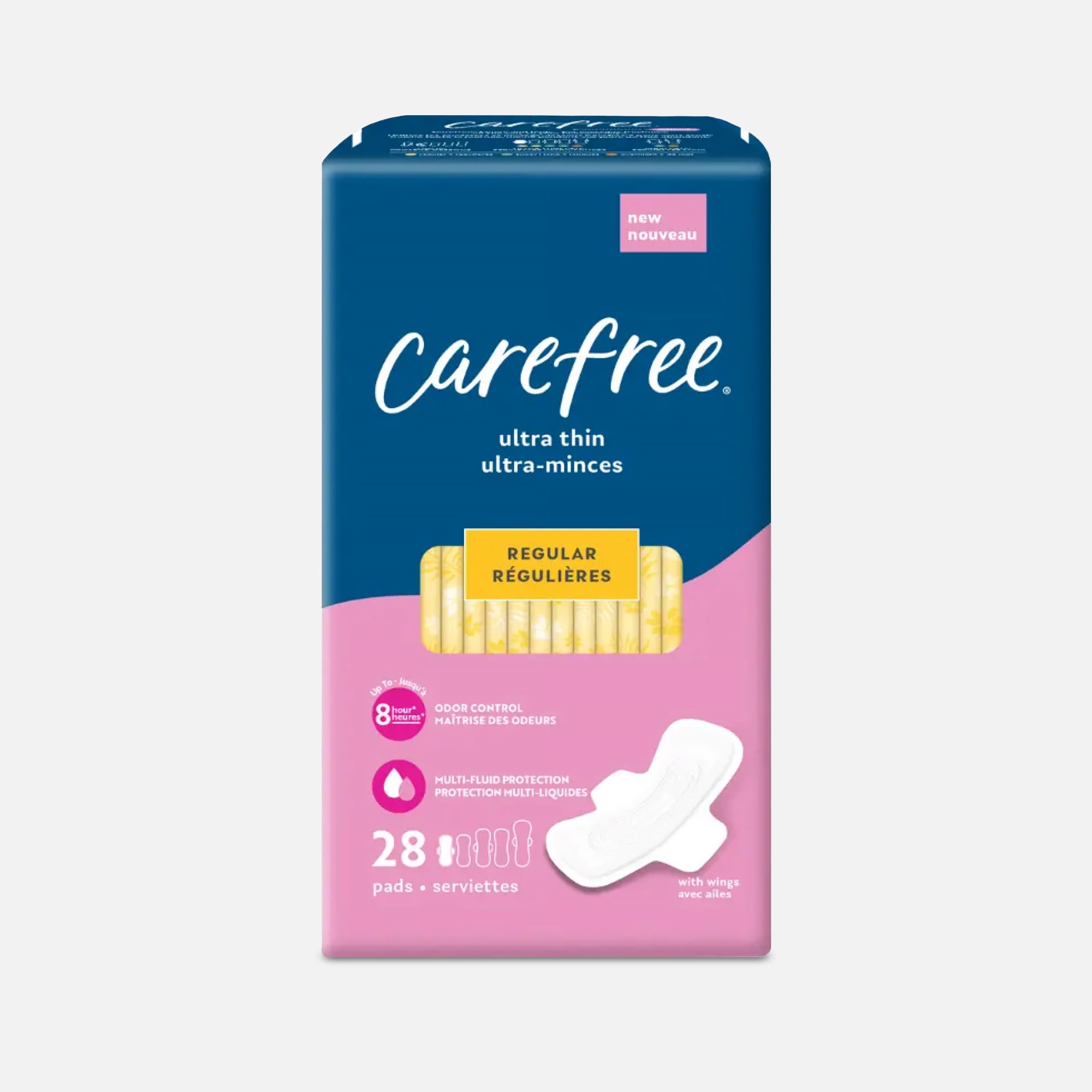 Carefree Ultra Thin Regular Pads with Wings, 28 ct.