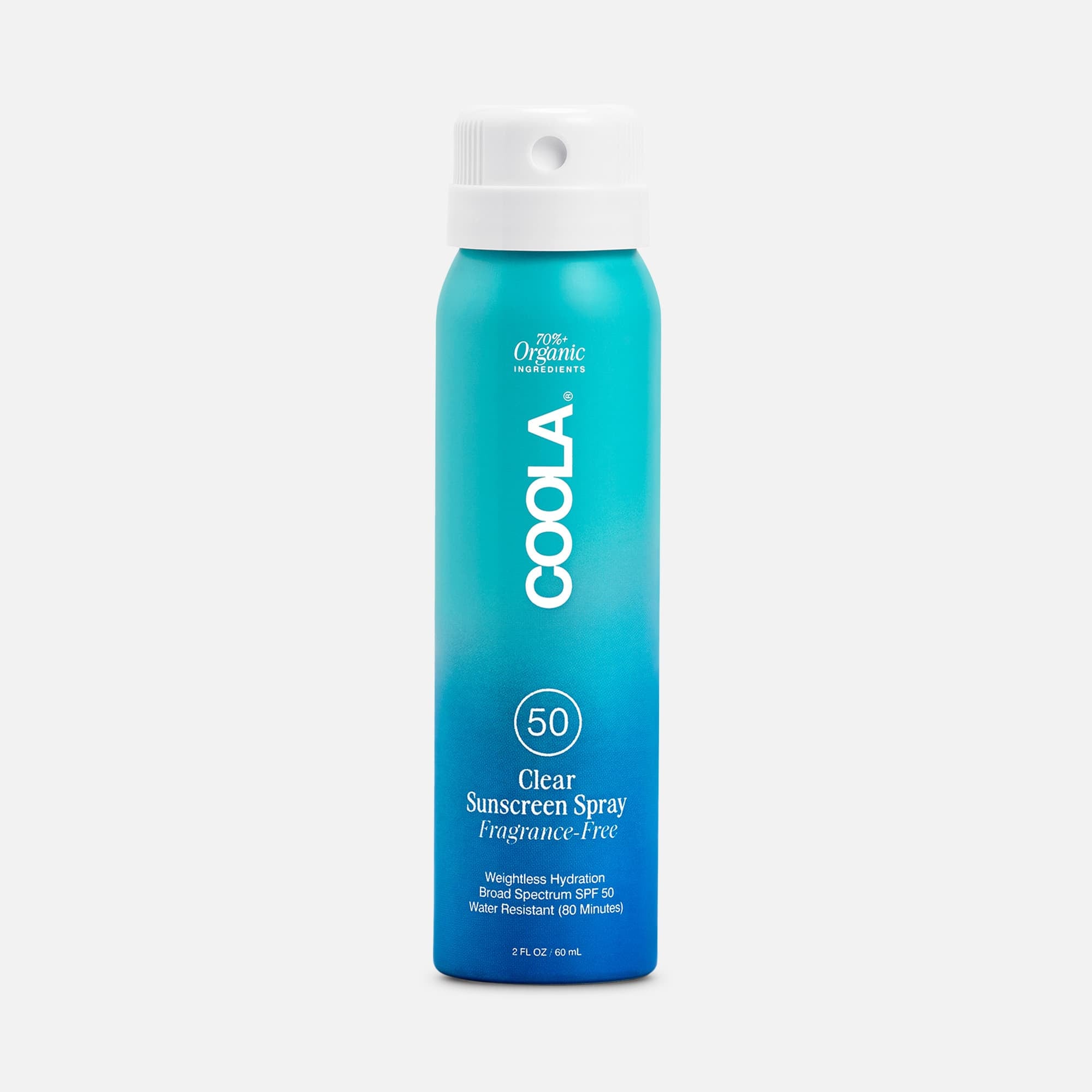 COOLA Classic Body Organic Sunscreen Spray SPF 50, Unscented - Travel Size
