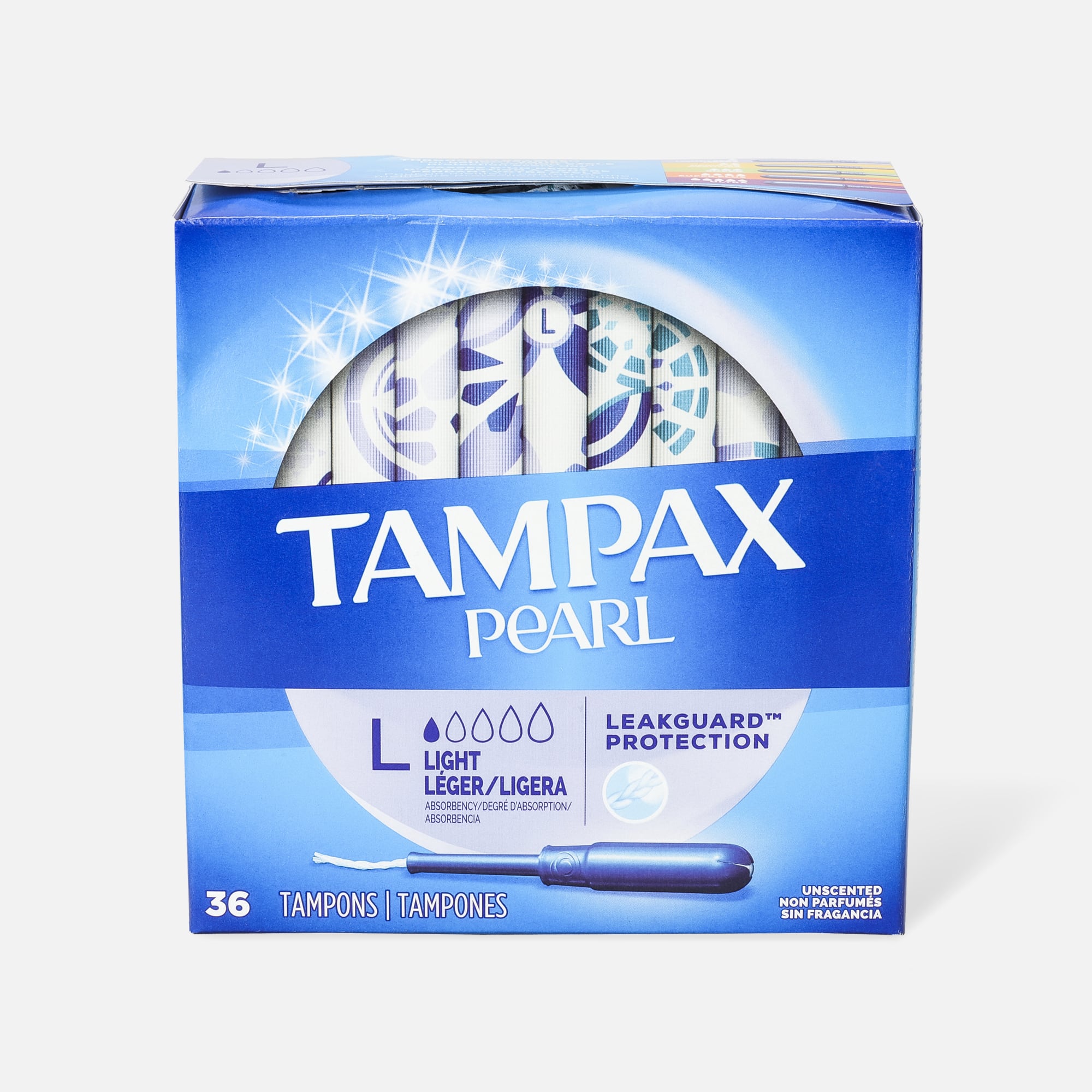 Tampax Pearl Tampons Duo Multipack with LeakGuard Braid, Light/Regular  Absorbency, 34 Ct