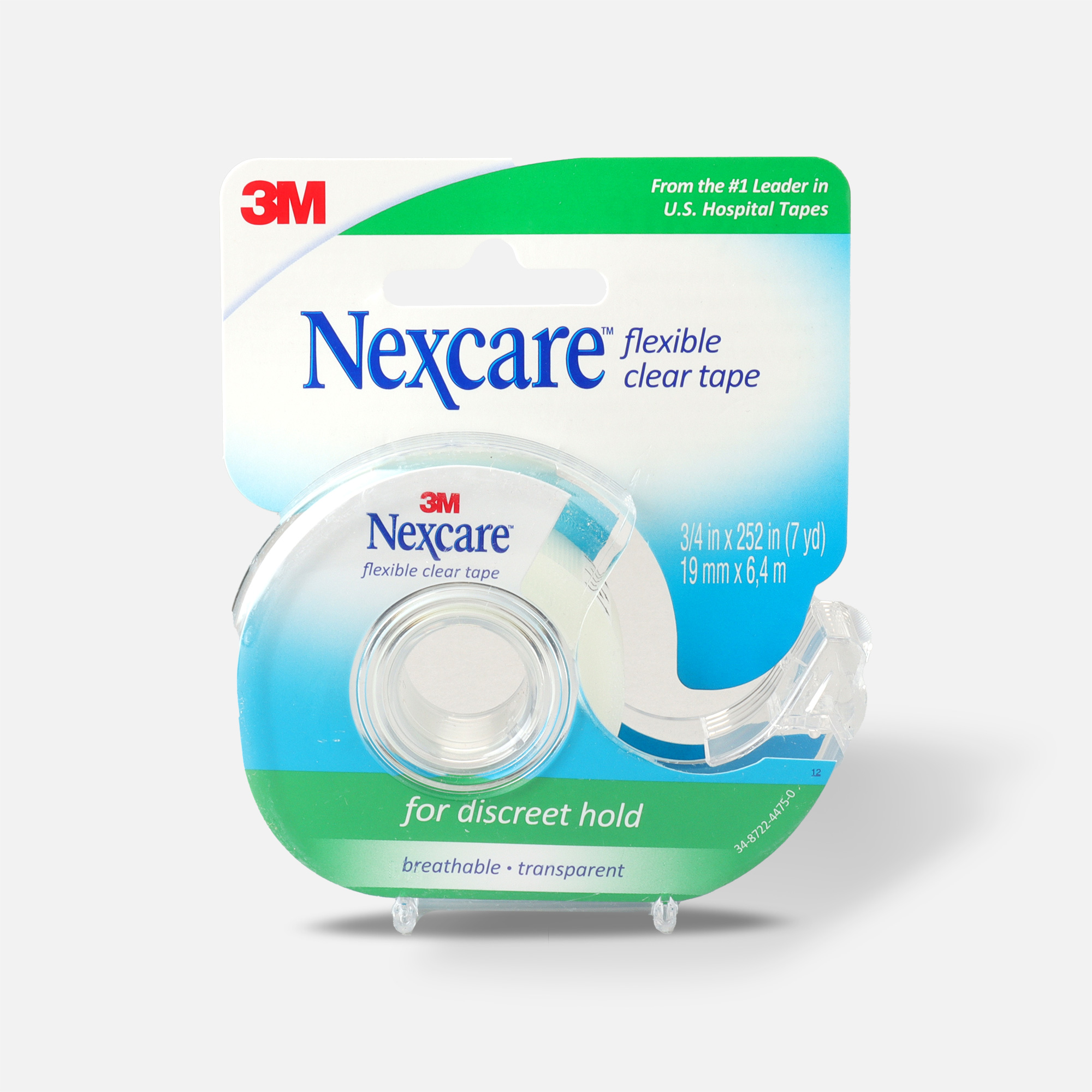 Nexcare Flexible Clear First Aid Tape 3/4 Inch x 7 Yards Pack of 3