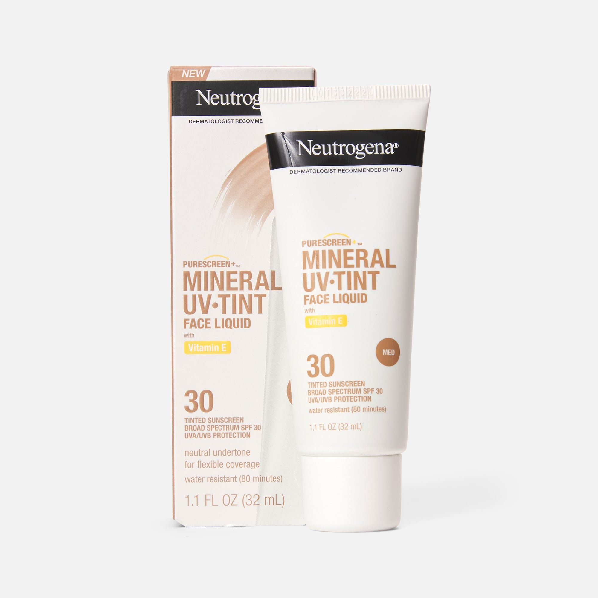 Neutrogena UV TINT Mineral Lotion, SPF 30 Medium, 1.1 oz .