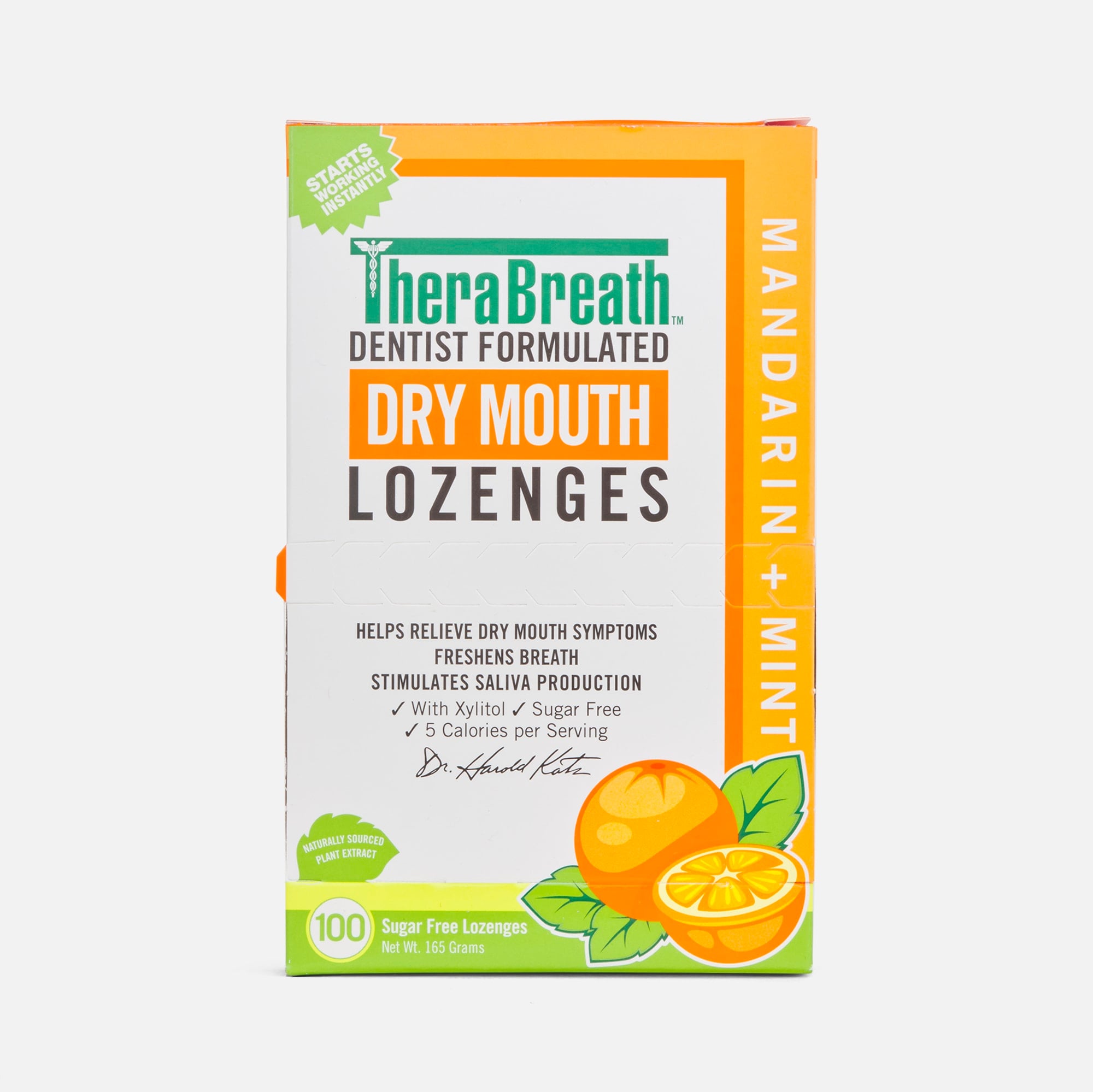 TheraBreath Dry Mouth Lozenges, Mandarin Mint, 100 ct.