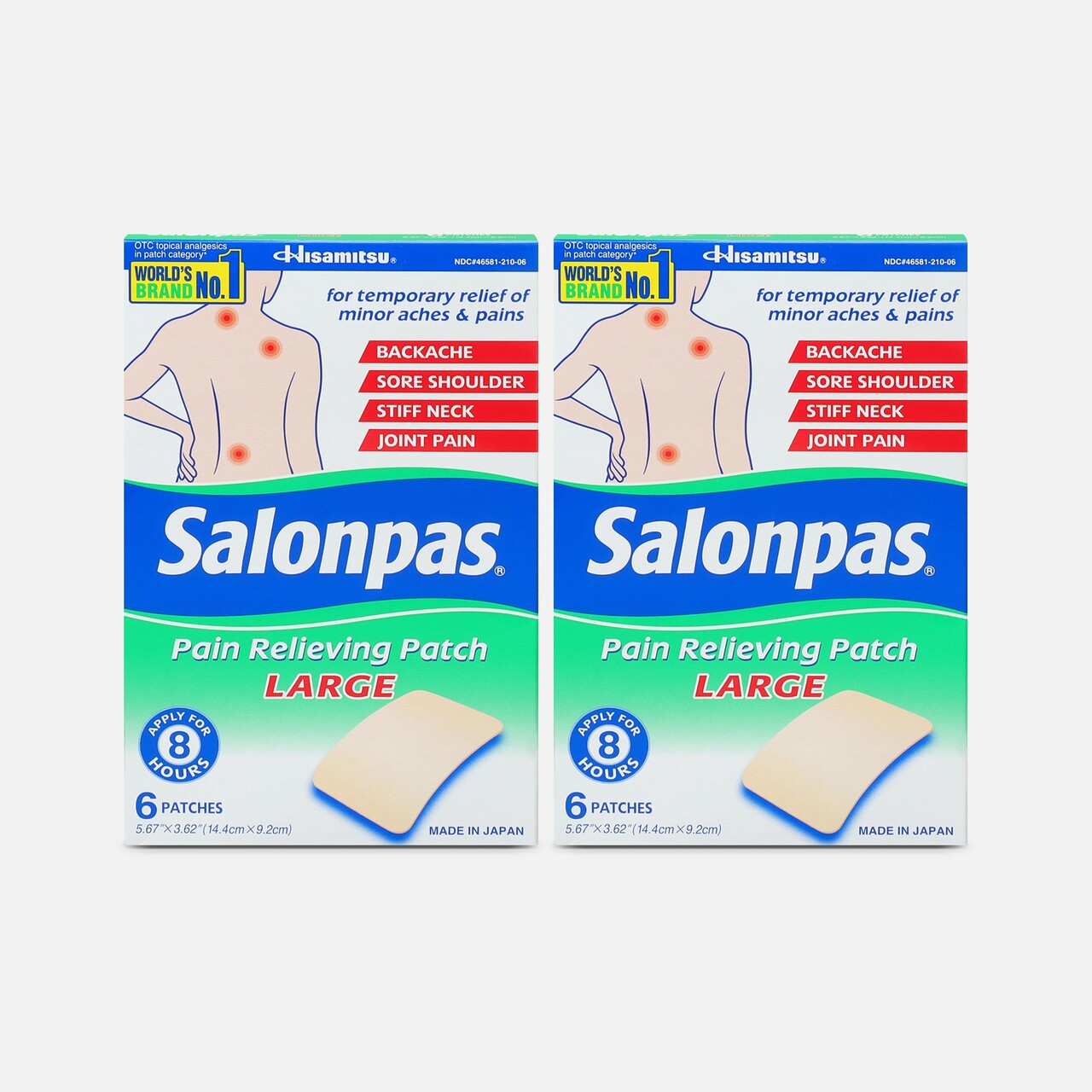 Salonpas Pain Relieving Patch, Large, 6 ct. (2-Pack)