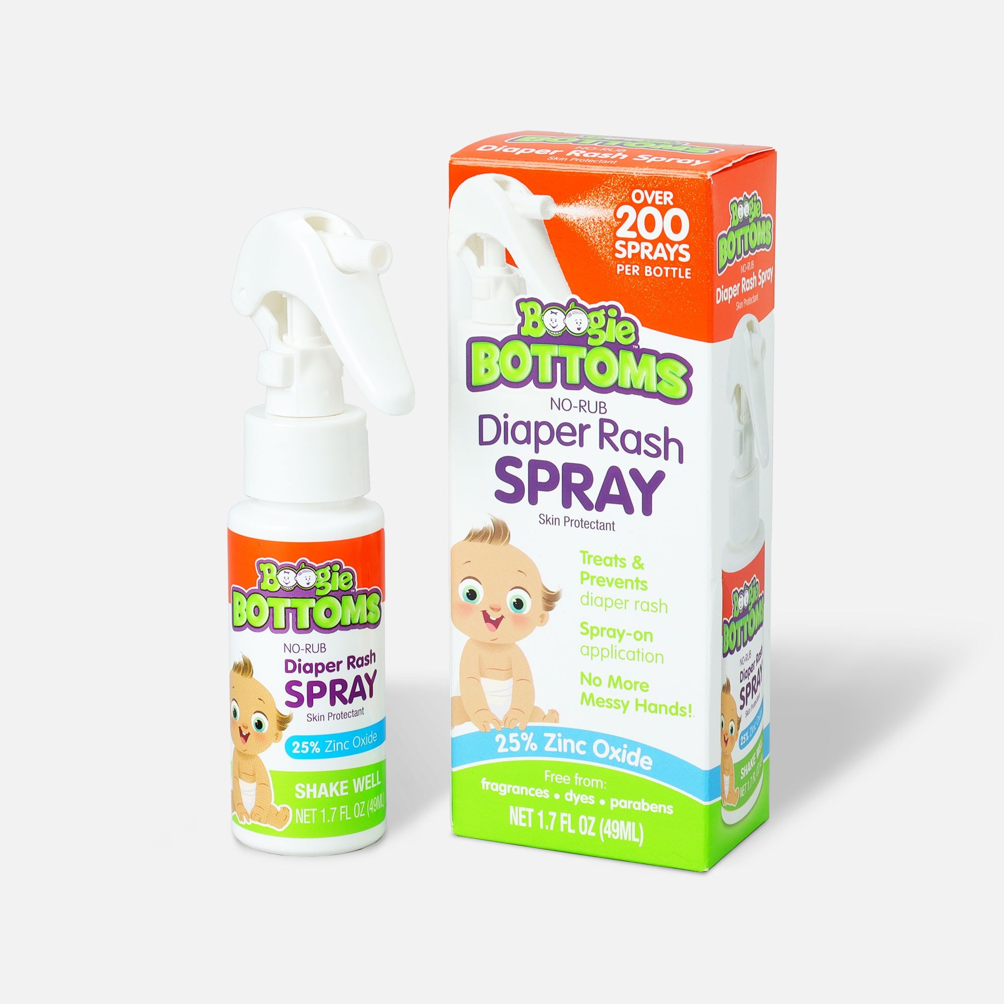 Boogie Bottoms No-Rub Diaper Rash Pump Spray, 1.7 oz.