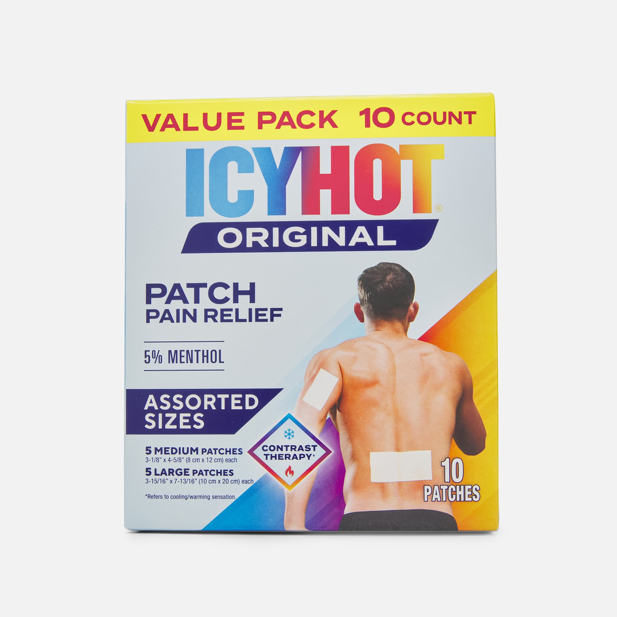 Icy Hot Original Pain Relief Patches, Medium & Large, 10 ct.