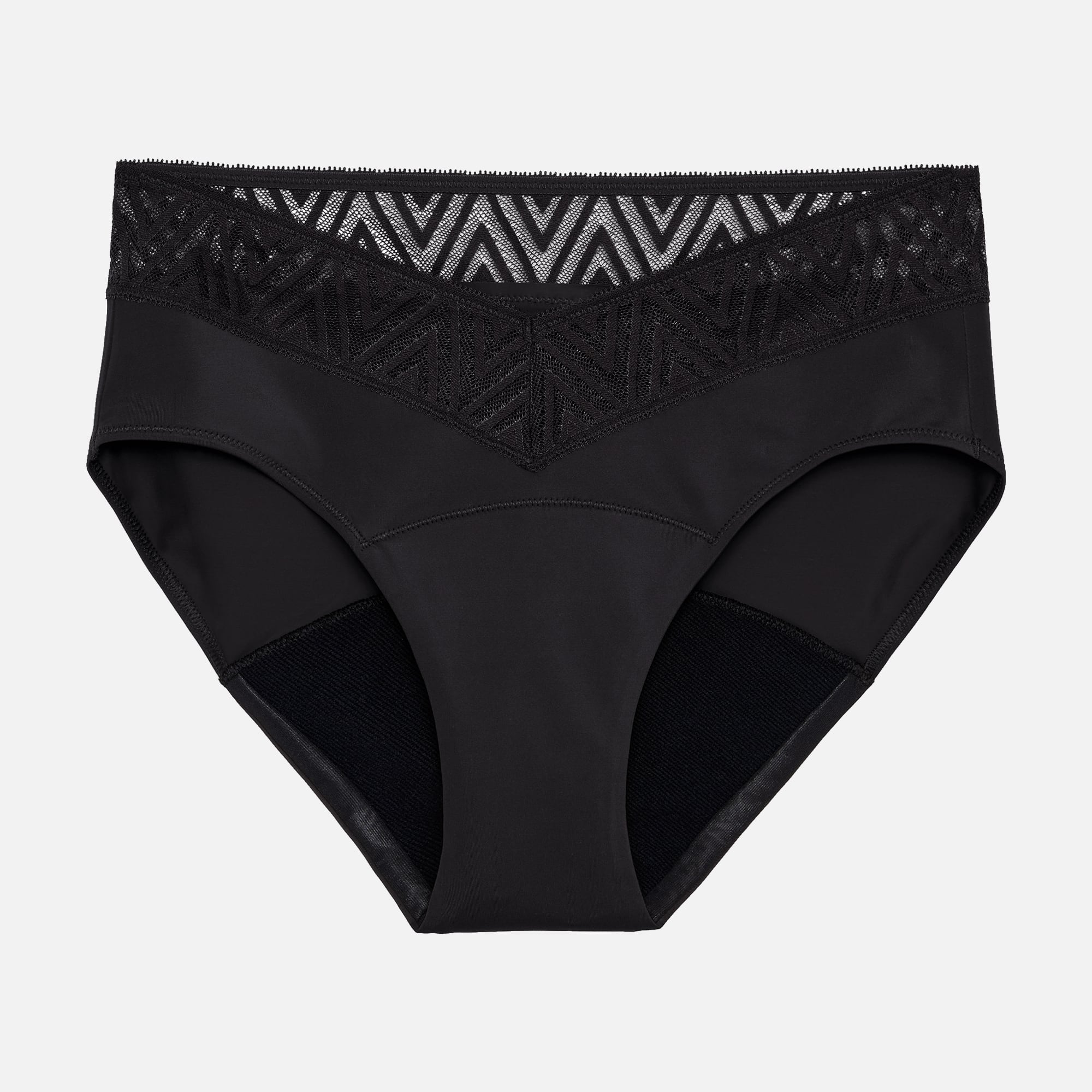 Thinx Comfort Stretch Hiphugger Period Underwear, Black, M