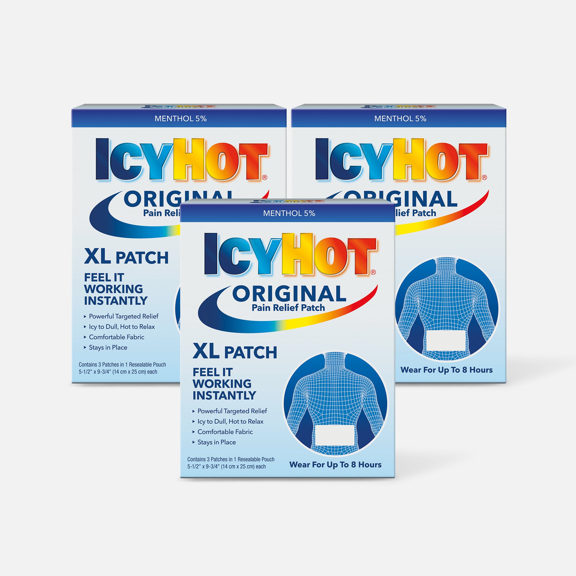 Icy Hot Medicated Patch XL Back and Large Areas, 3 ct. (3-Pack)