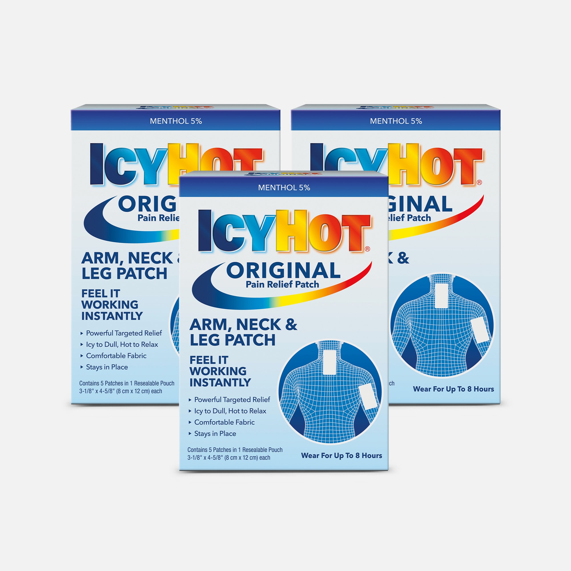 Icy Hot Extra Arms Neck Leg Patch, 5 ct. (3-Pack)