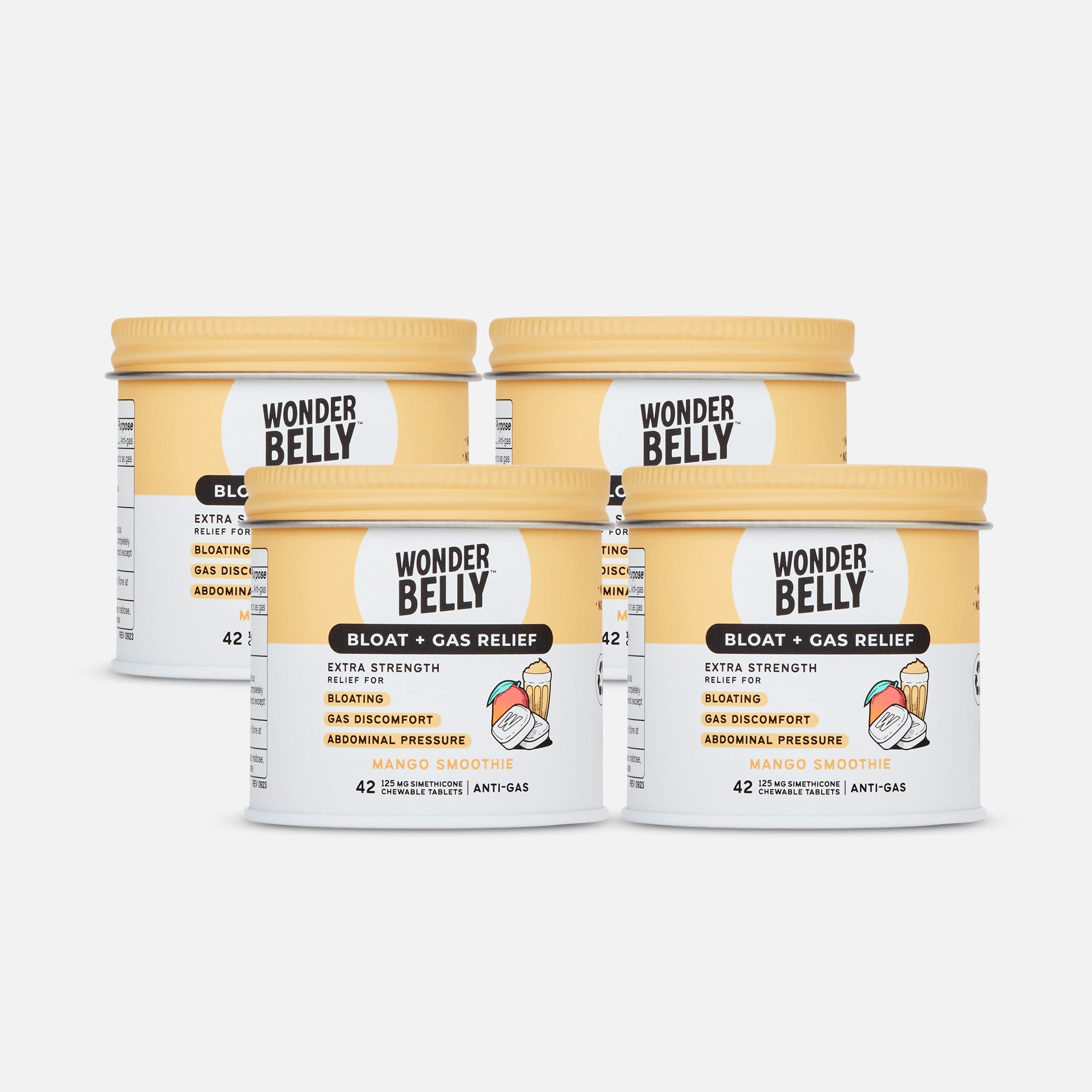 Wonderbelly Bloat + Gas Relief, Mango Smoothie, 42 ct. (4-Pack)