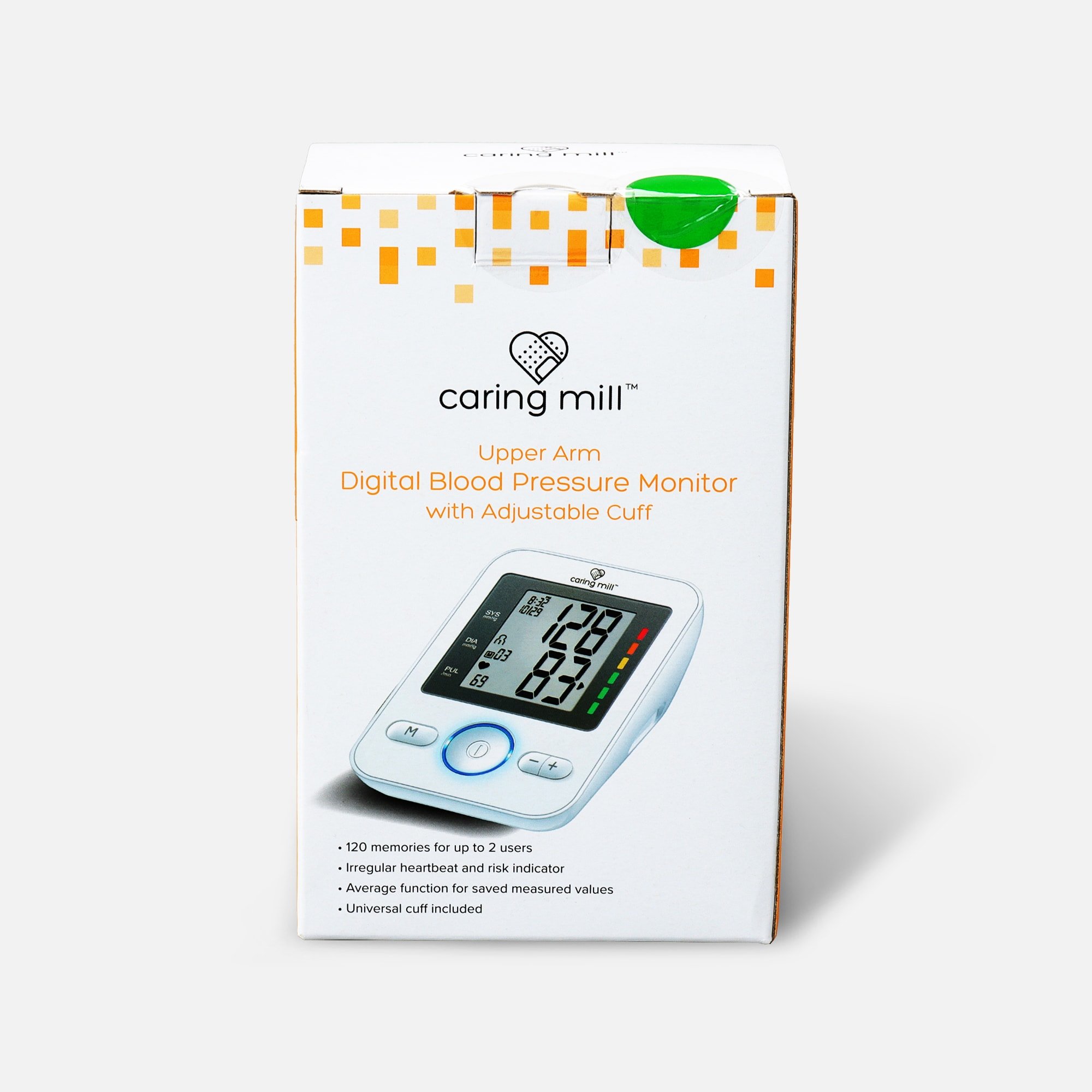 Caring Mill™ Upper Arm Digital Blood Pressure Monitor with Adjustable Cuff