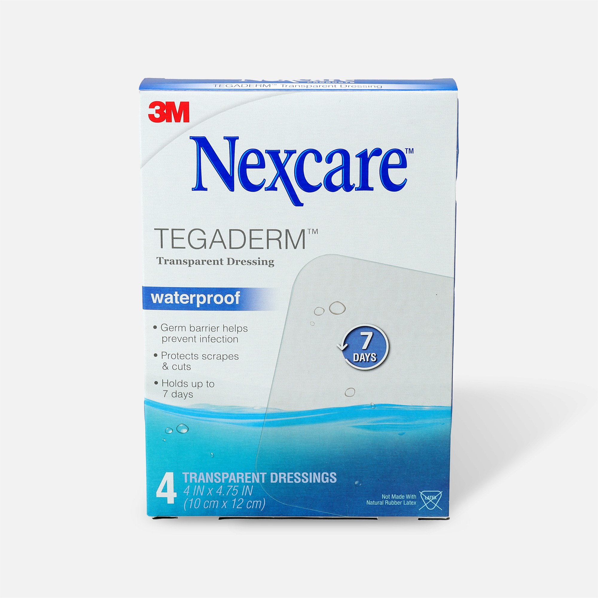 Nexcare Tegaderm Transparent Dressing, 4" x 4.75", 4 ct.
