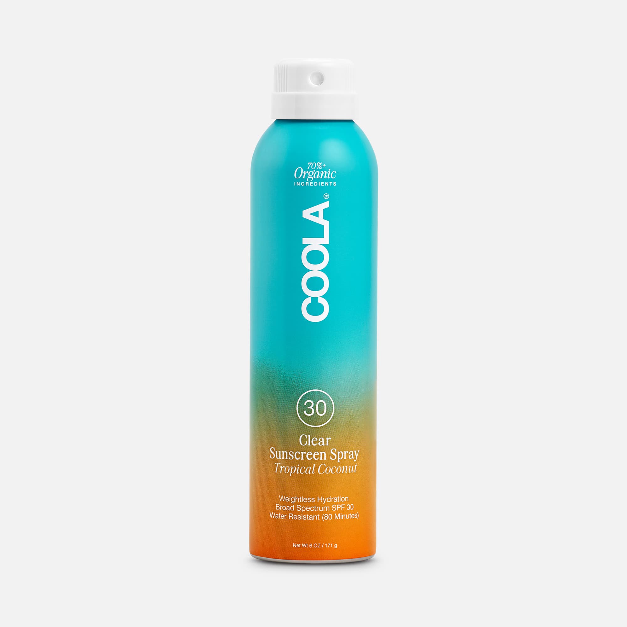 COOLA Classic Body Organic Sunscreen Spray SPF 30 Tropical Coconut, 6 oz.