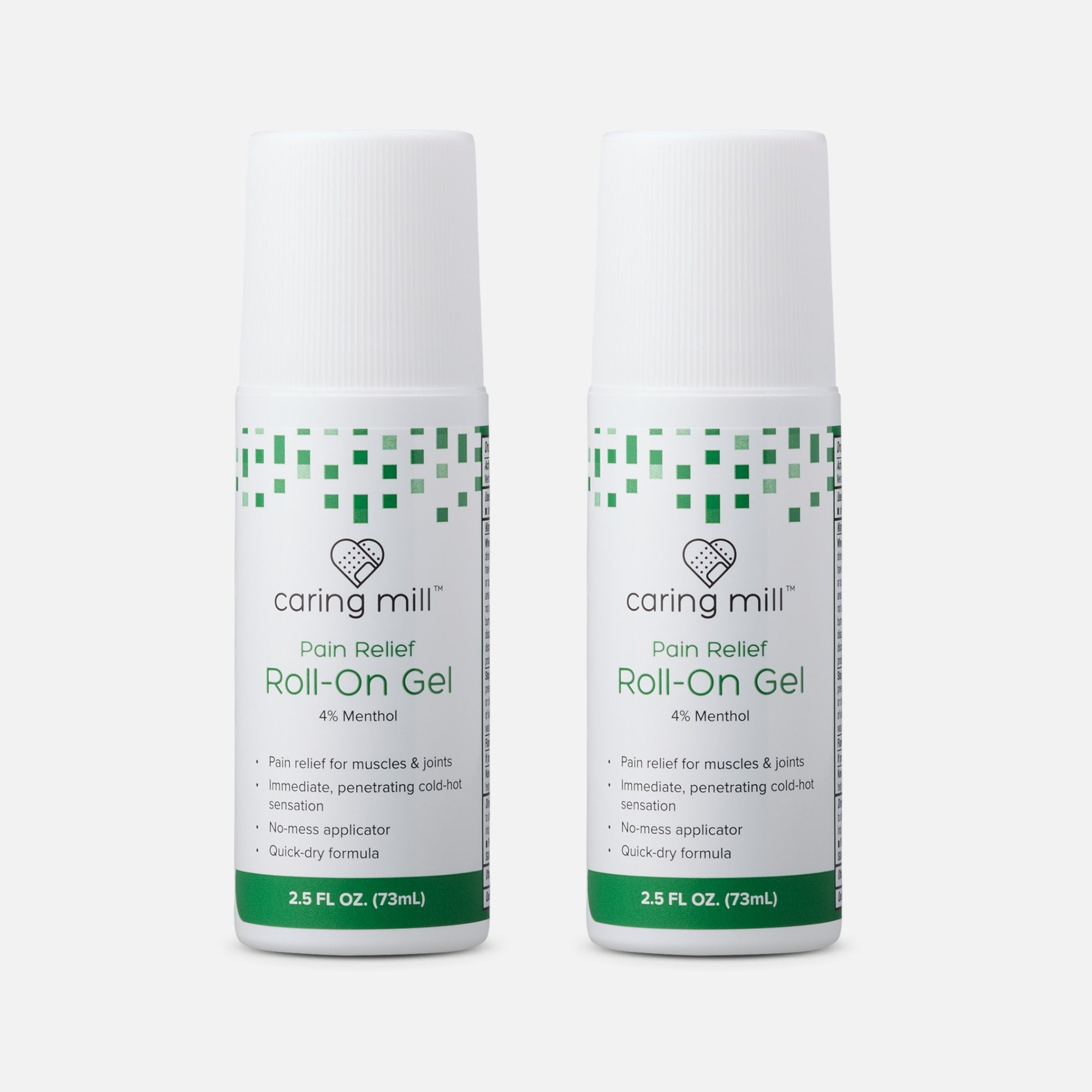 Caring Mill™ Menthol Pain Relief Roll-On Gel, 2.5 fl oz. (2-Pack)