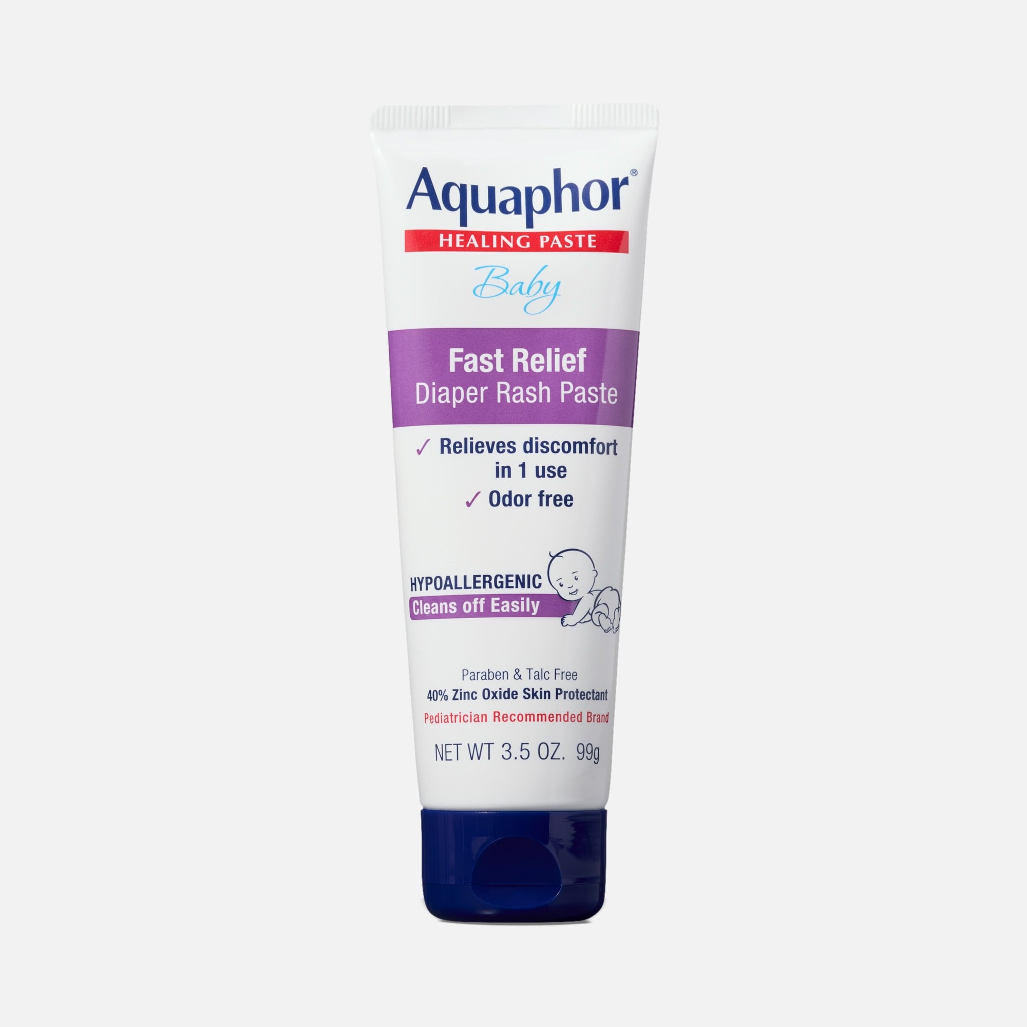 Aquaphor Baby Fast Relief Diaper Rash Paste Tube, 3.5 oz.