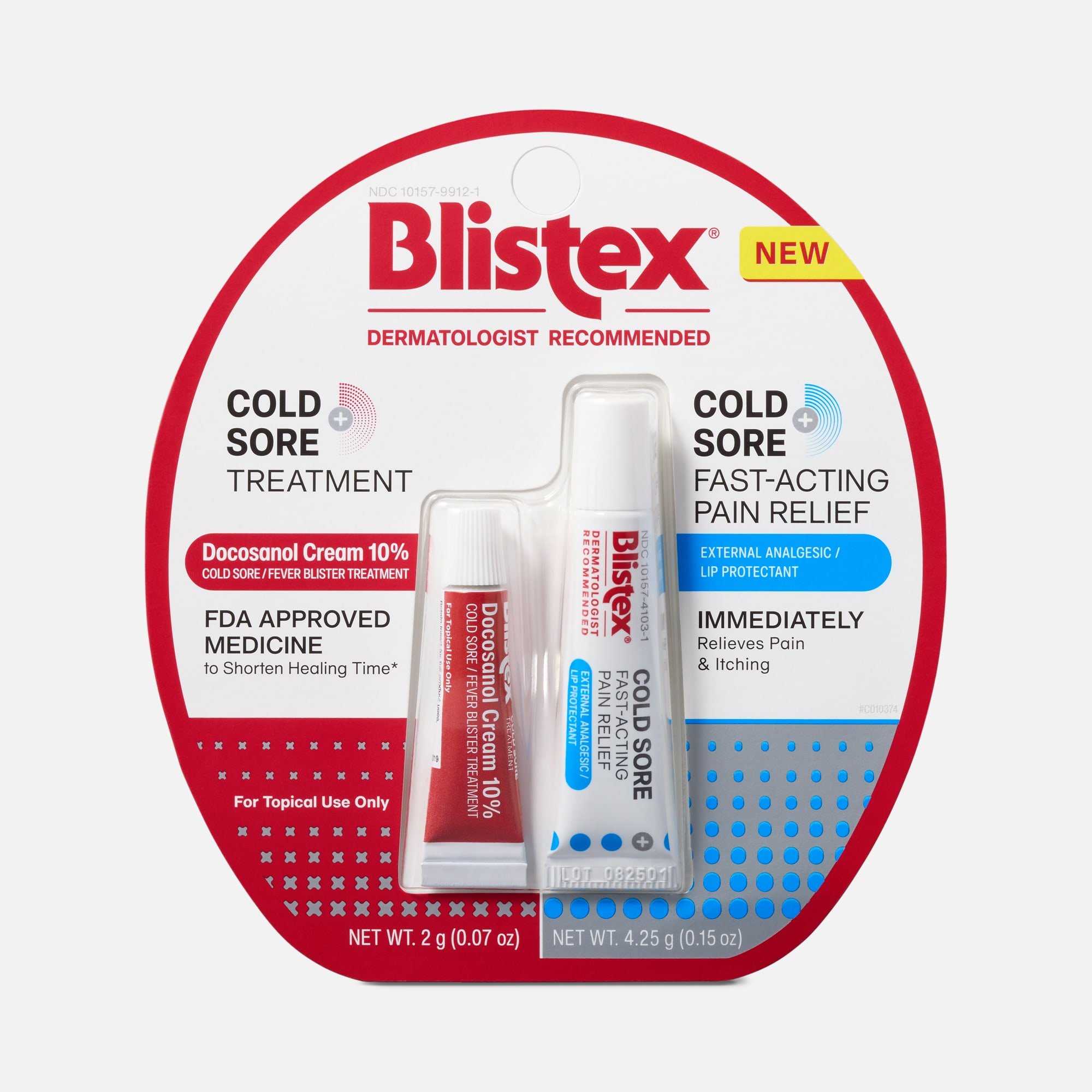 Blistex Cold Sore Duo Pack Fast-Acting Pain Relief And Cold Sore Treatment, 0.07 oz. and 0.15 oz.
