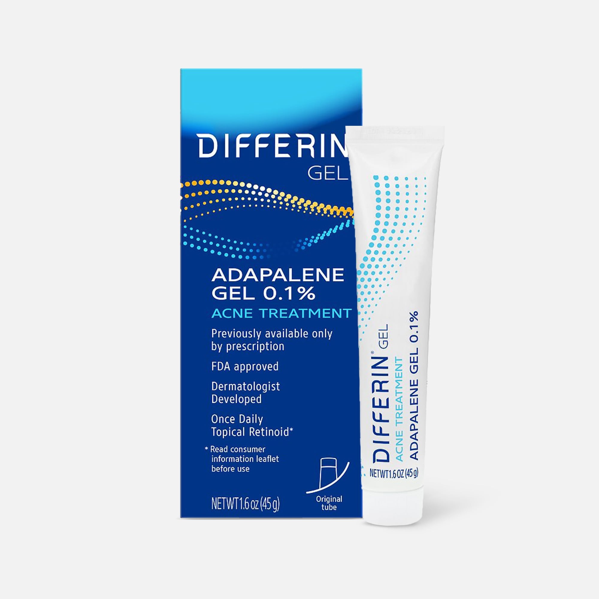 Differin 0.1% Adapalene Treatment Gel, 45g Tube