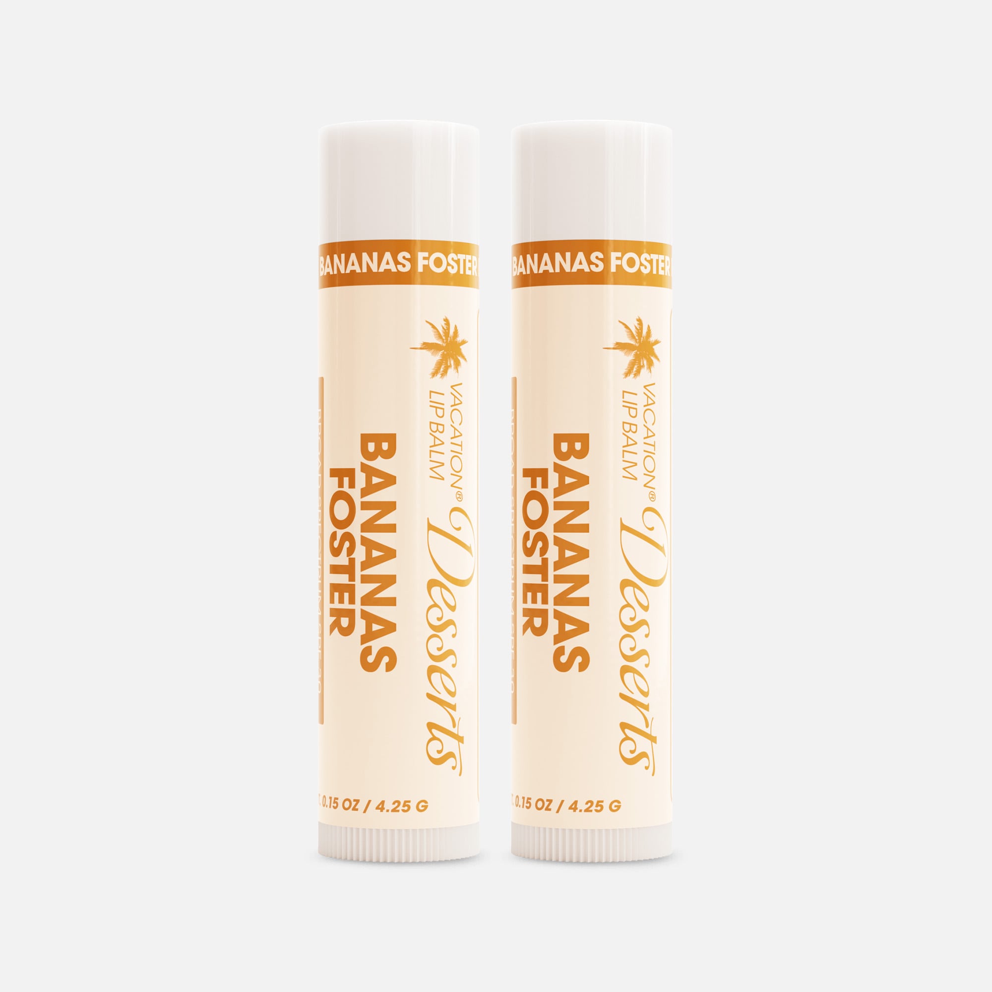 Vacation Bananas Foster Lip Balm Sunscreen, SPF 30, 0.15 oz. (2-Pack)