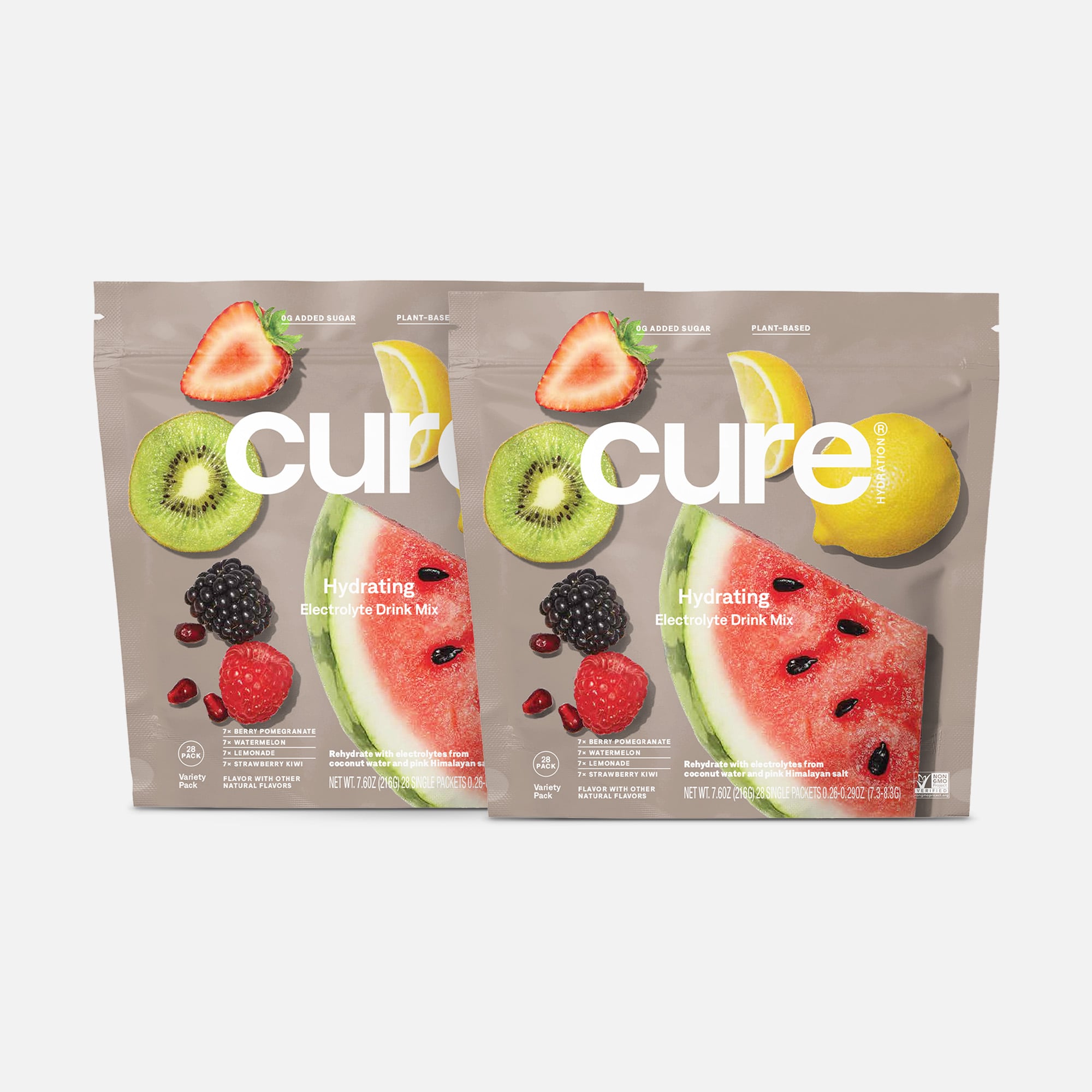 Cure Hydrating Electrolyte Drink Mix Pouches, Variety Pack, 28 ct. (2-Pack)