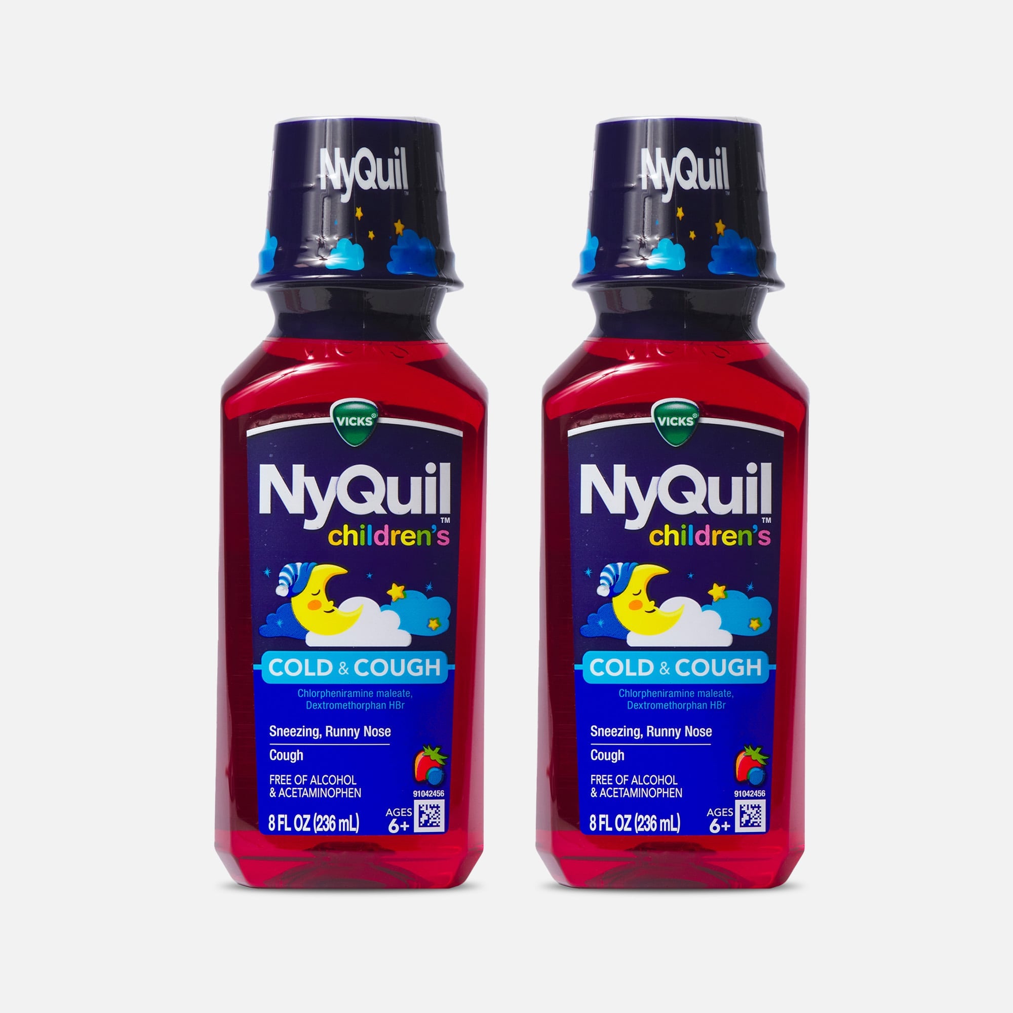 Vicks NyQuil Children's Cold & Cough Liquid, 8 fl oz. (2-Pack)