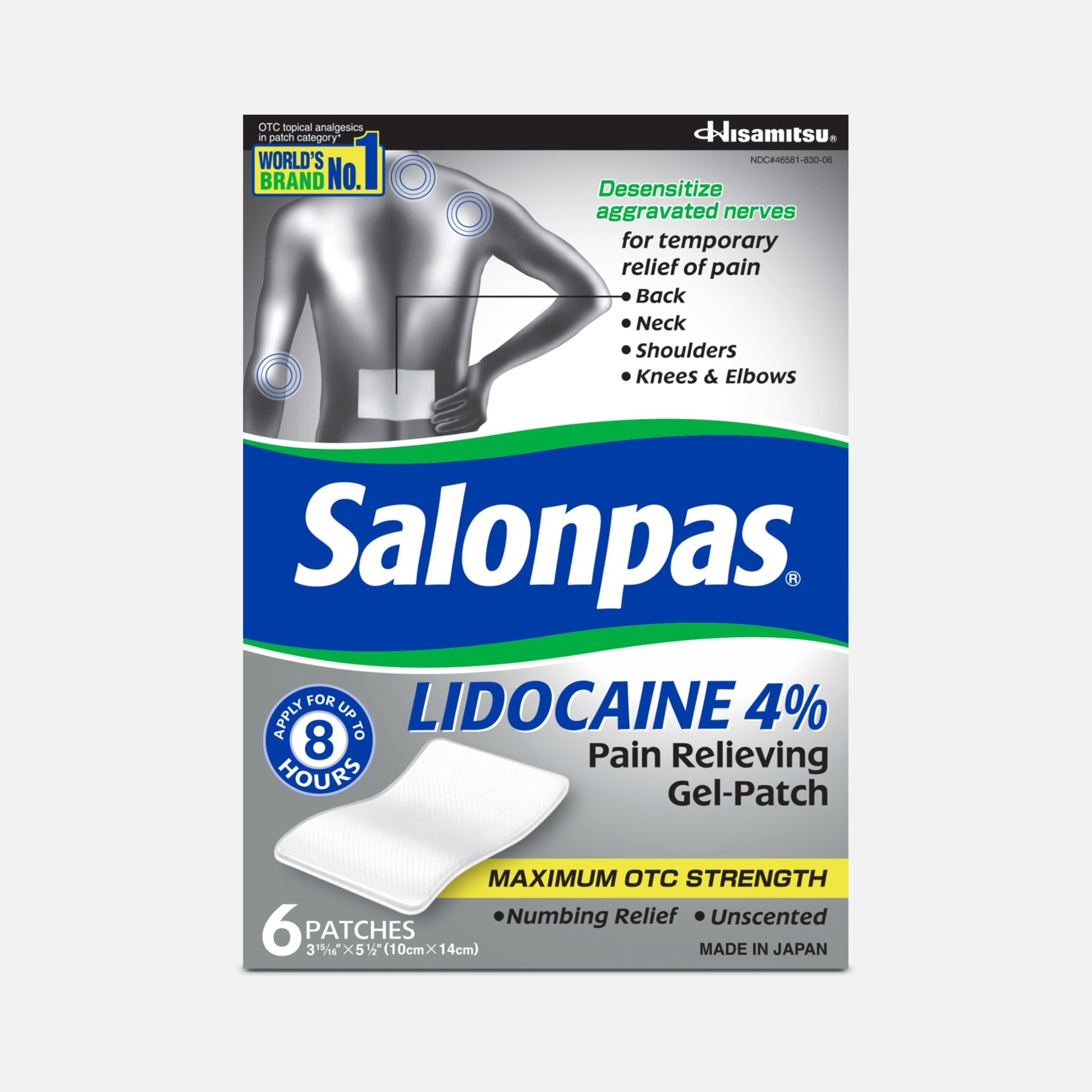 Salonpas Lidocaine Gel-Patch, 6 ct.