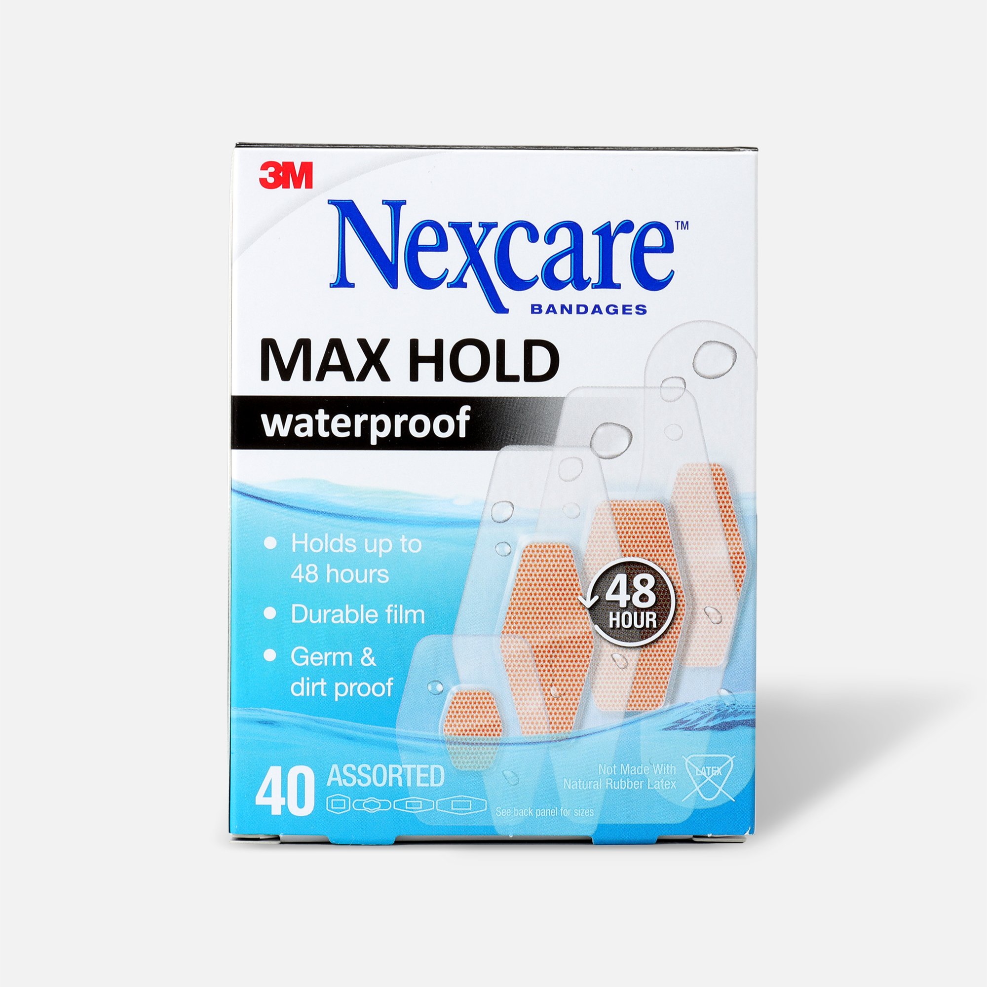 Nexcare Max Hold Bandage Assorted Sizes - 40 ct.