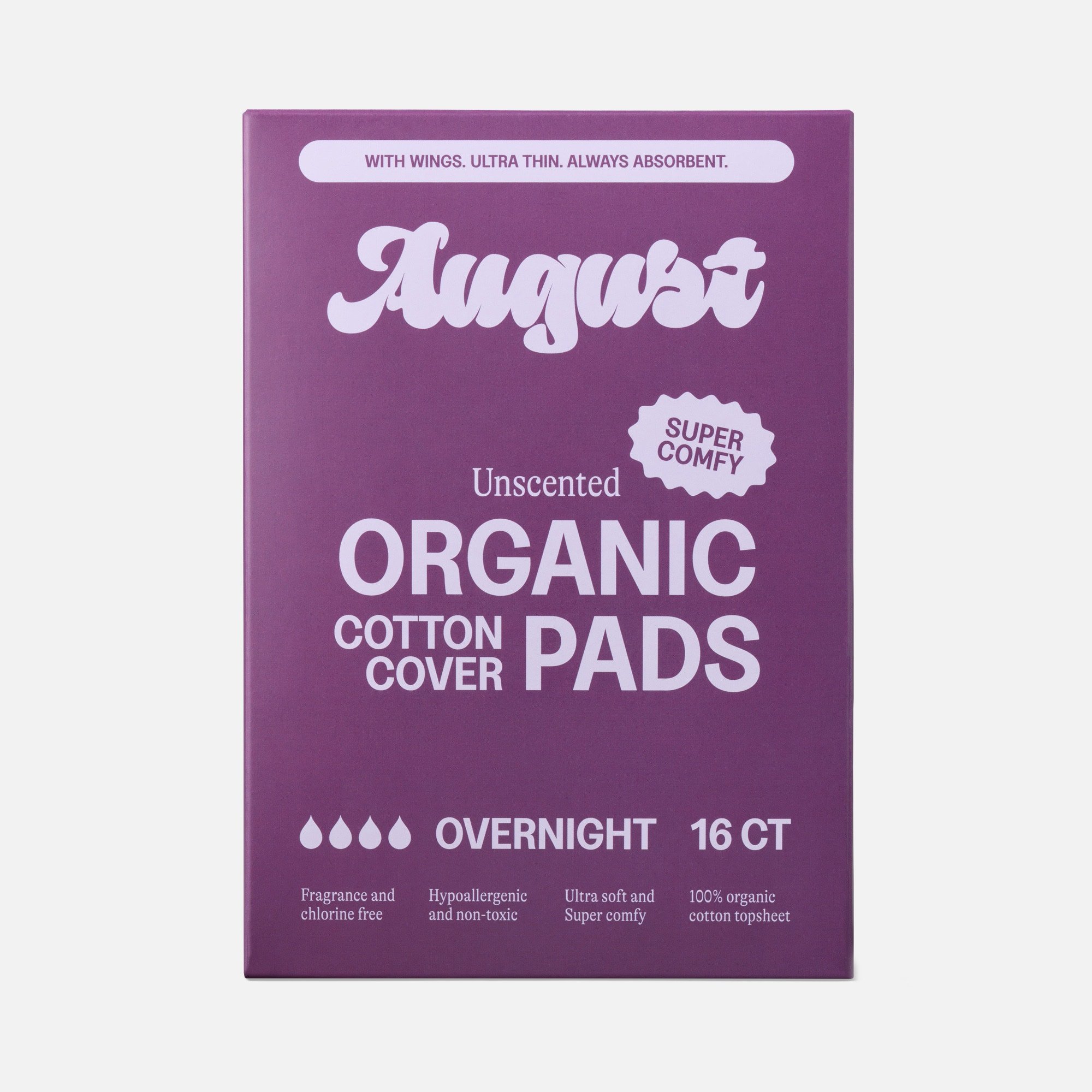 August Overnight Pads, 16 ct.