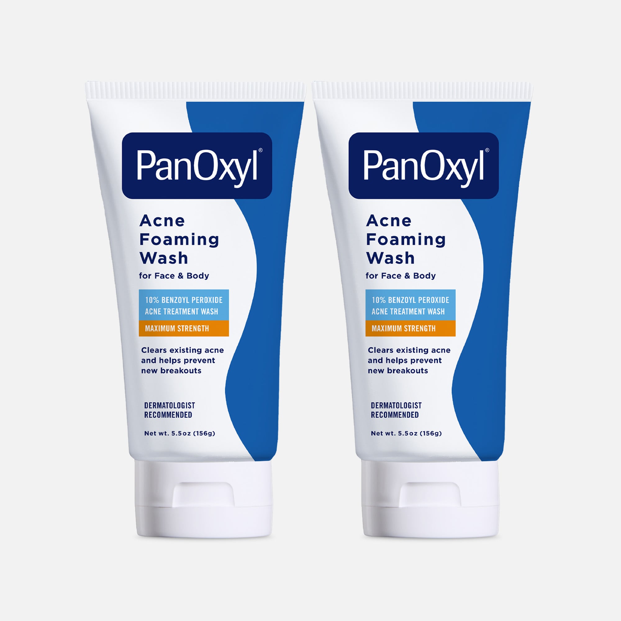 PanOxyl Foaming Wash 10%, 5.5 oz. (2-Pack)